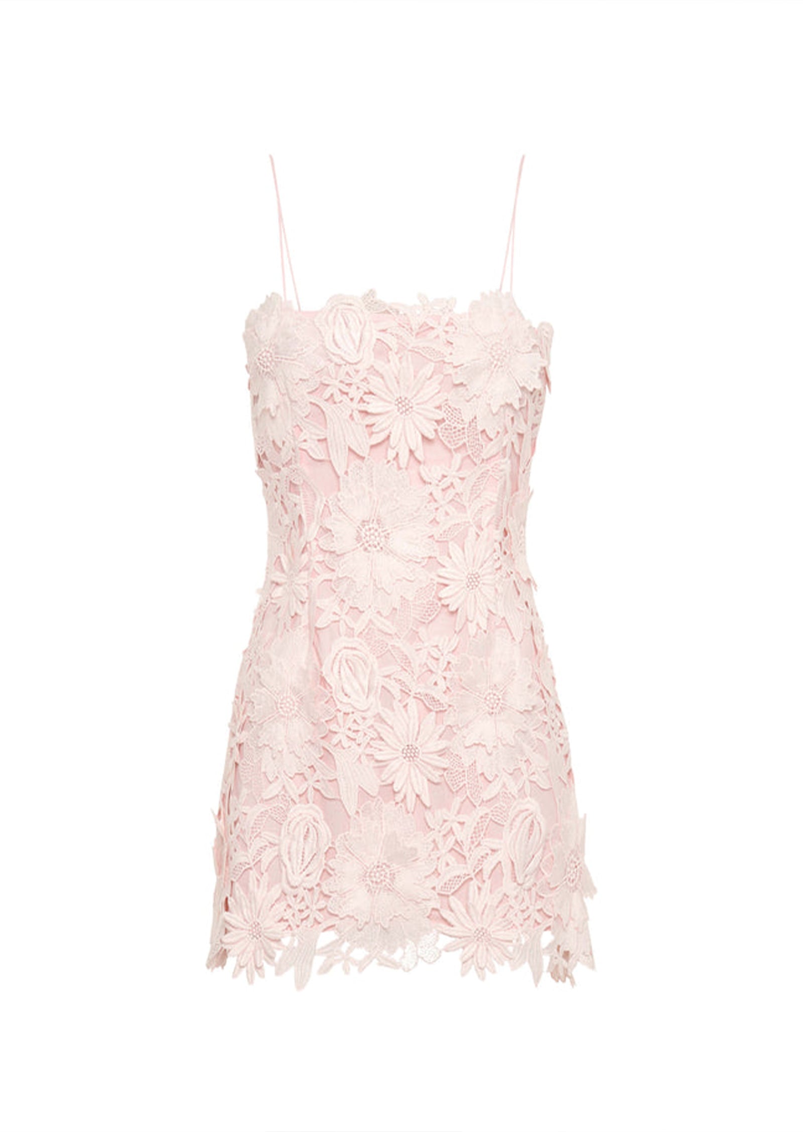 Sleeveless Flower Mini Dress In Pale Pink