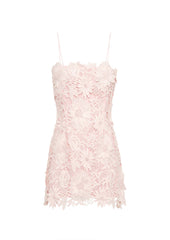 Sleeveless Flower Mini Dress In Pale Pink