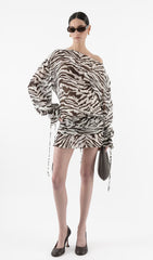 Zebra Open Back Mini Dress