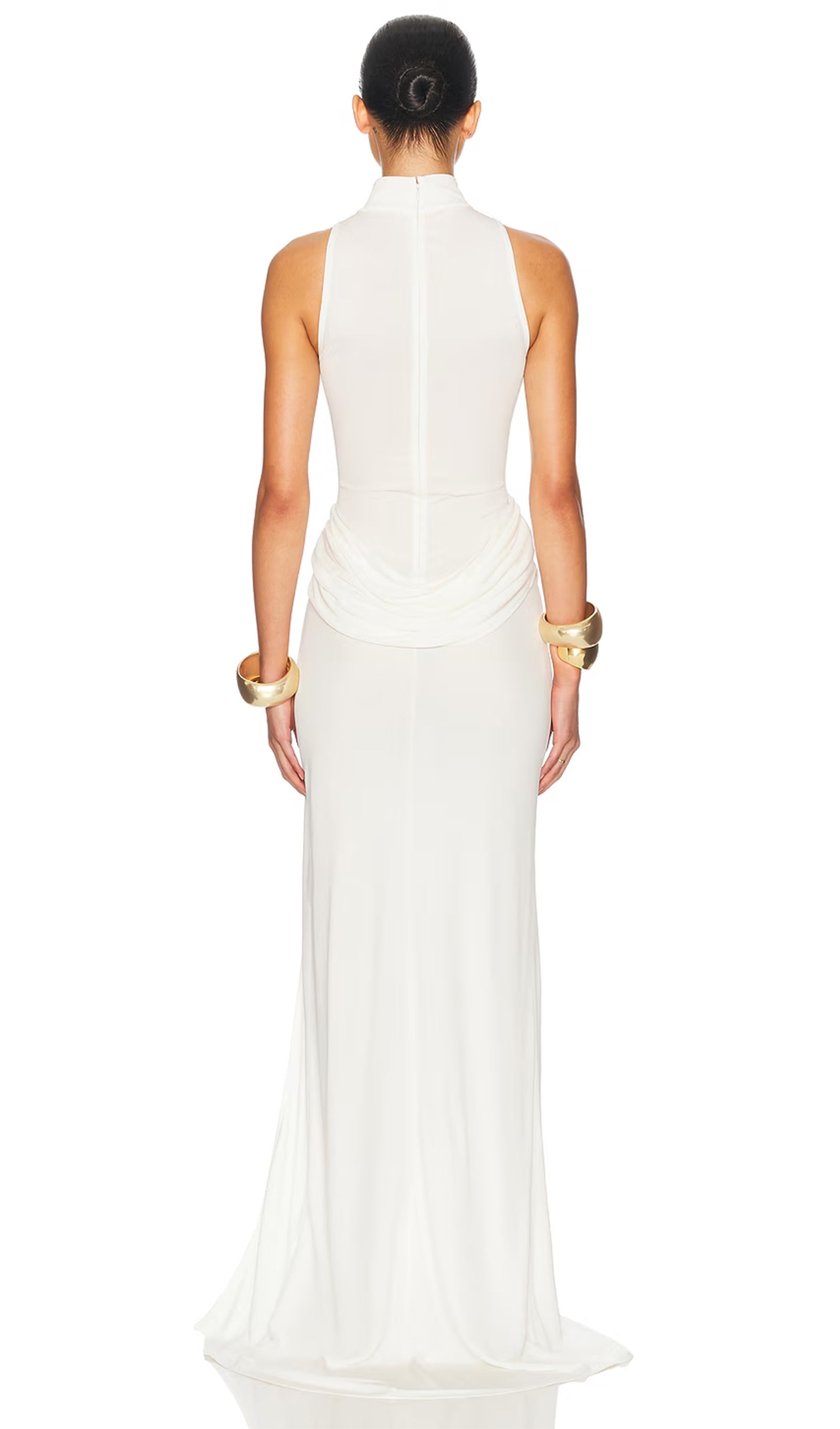 Solid Jersey Slit Maxi Dress
