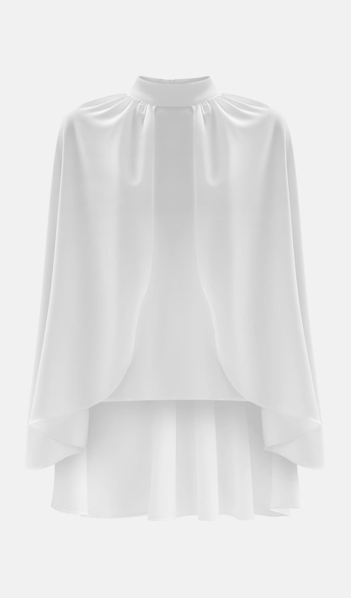 Blouse With Tonal Cape And Flared Maxi Skirt Sets