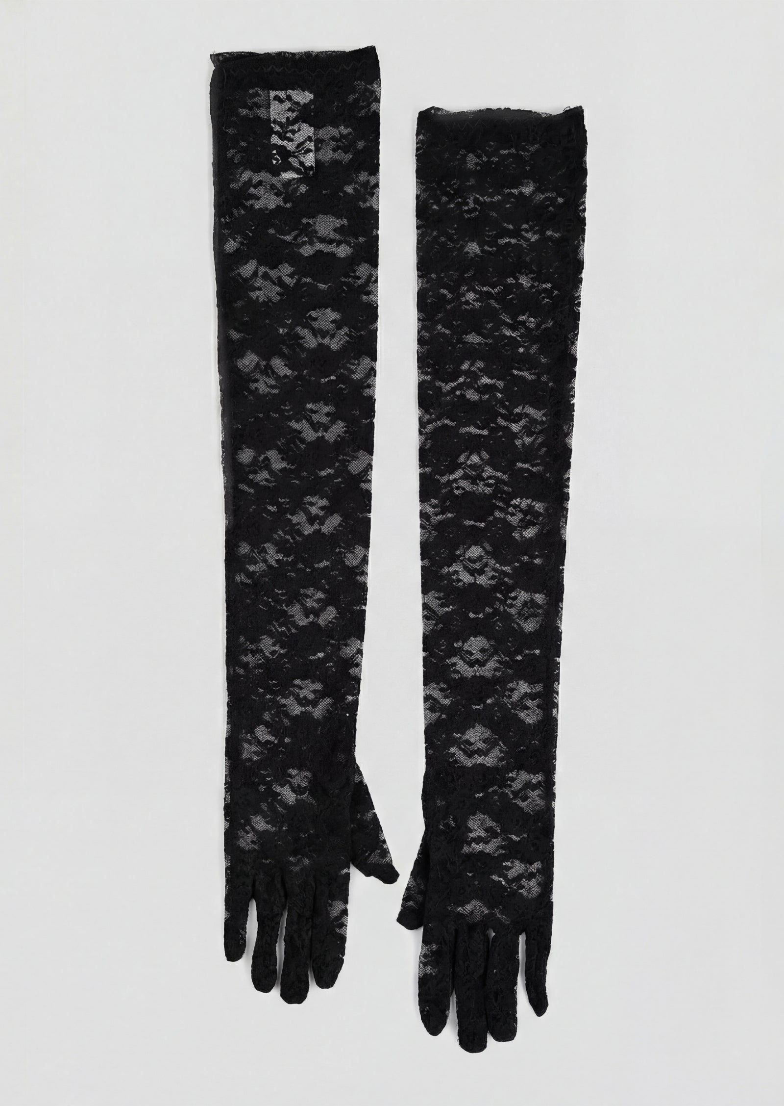 Long Lace Gloves In Black