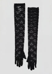 Long Lace Gloves In Black
