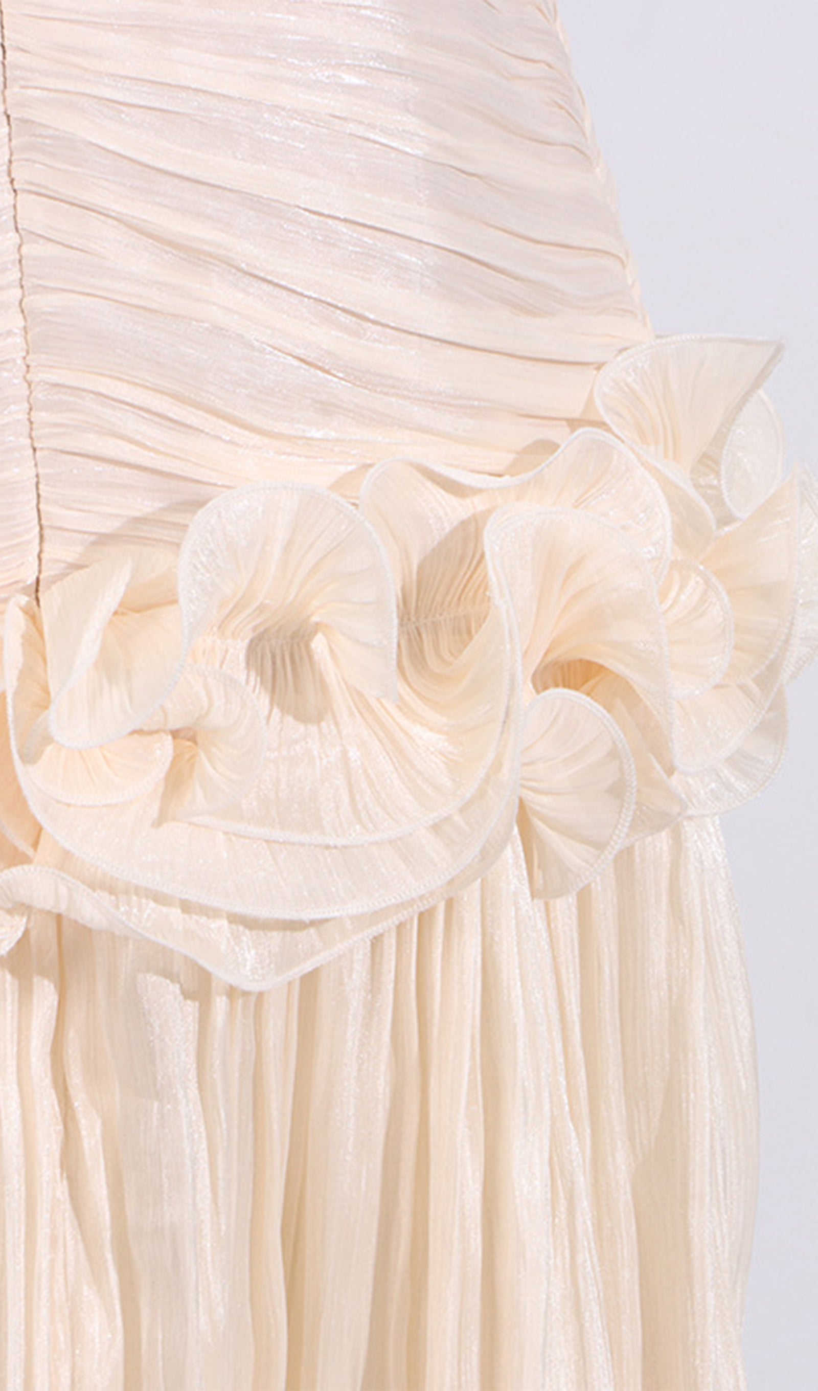 Slim Strapless Ruffle Maxi Dress