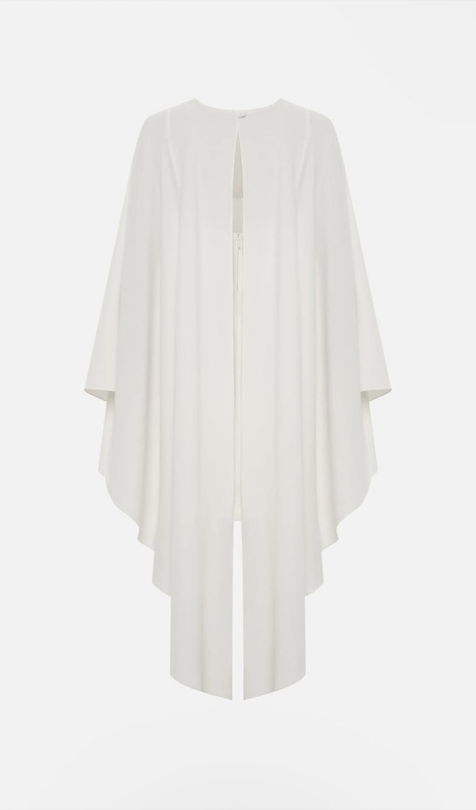 Mini Dress With Flowing Cape In Cream