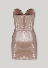 Pamela Gathered Sequined Corset Mini Dress