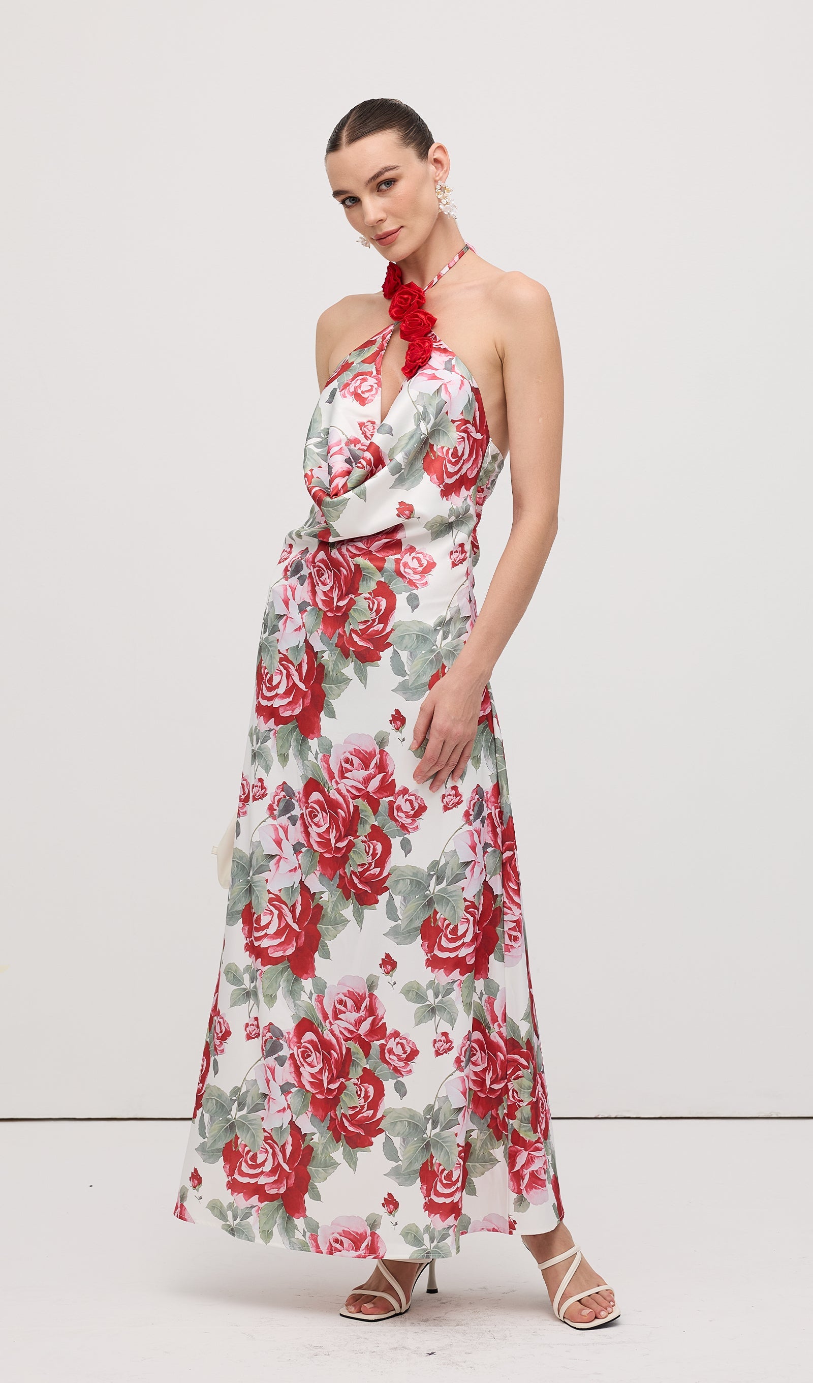 Cowl Neck Maxi Dress Floral