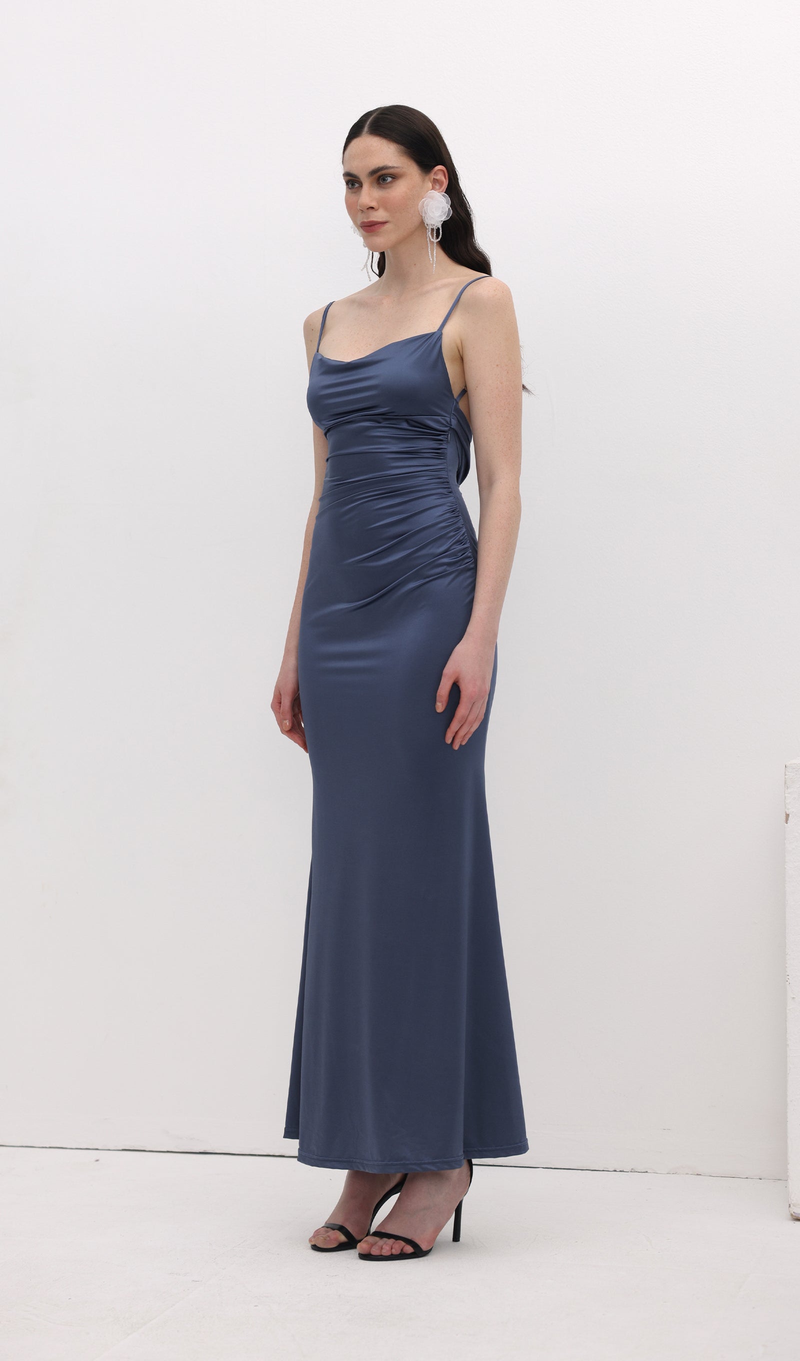 Sexy Cowl Back Maxi Dress