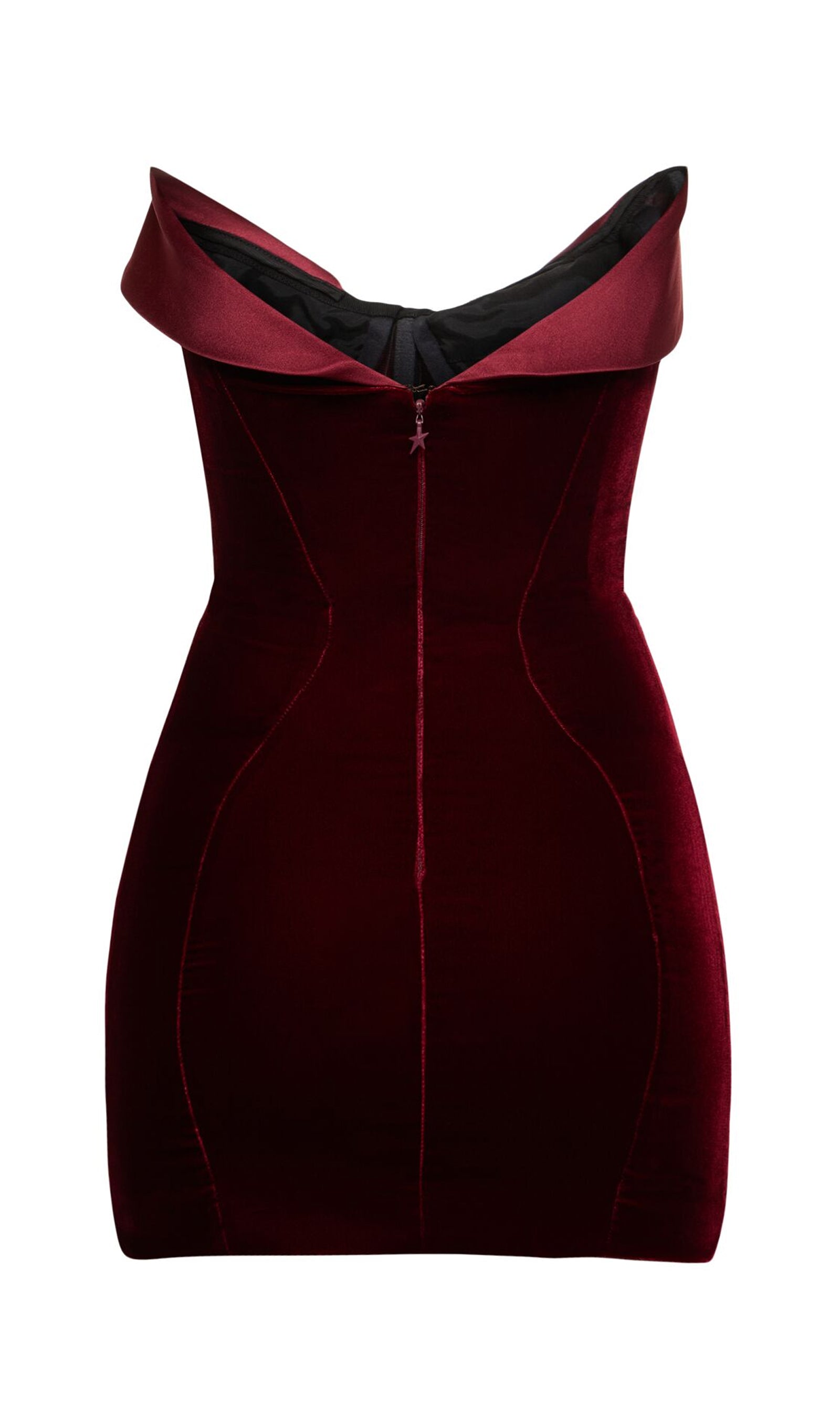 Strapless Velvet & Satin Mini Dress