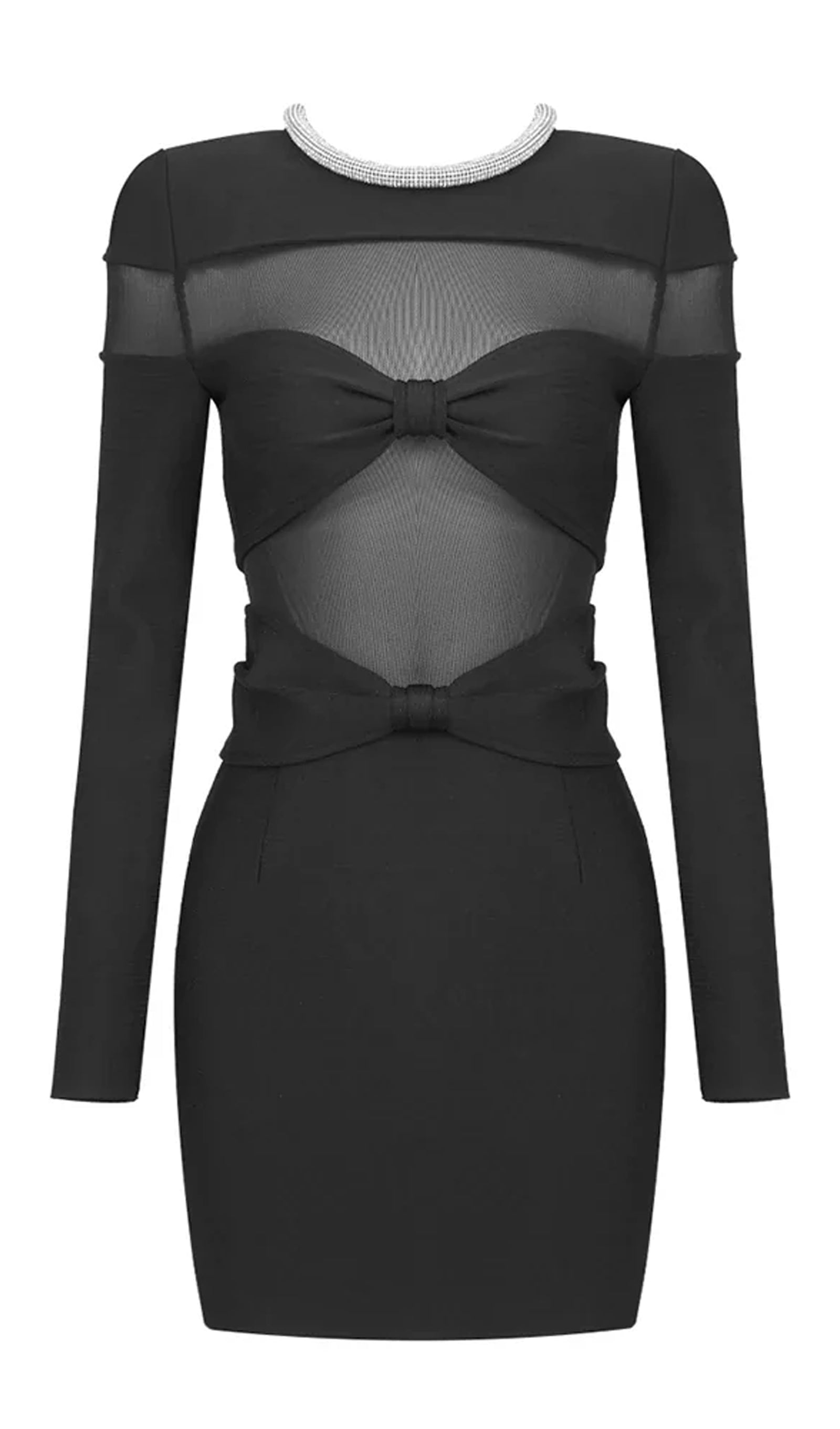 Mesh Panels Mini Dress