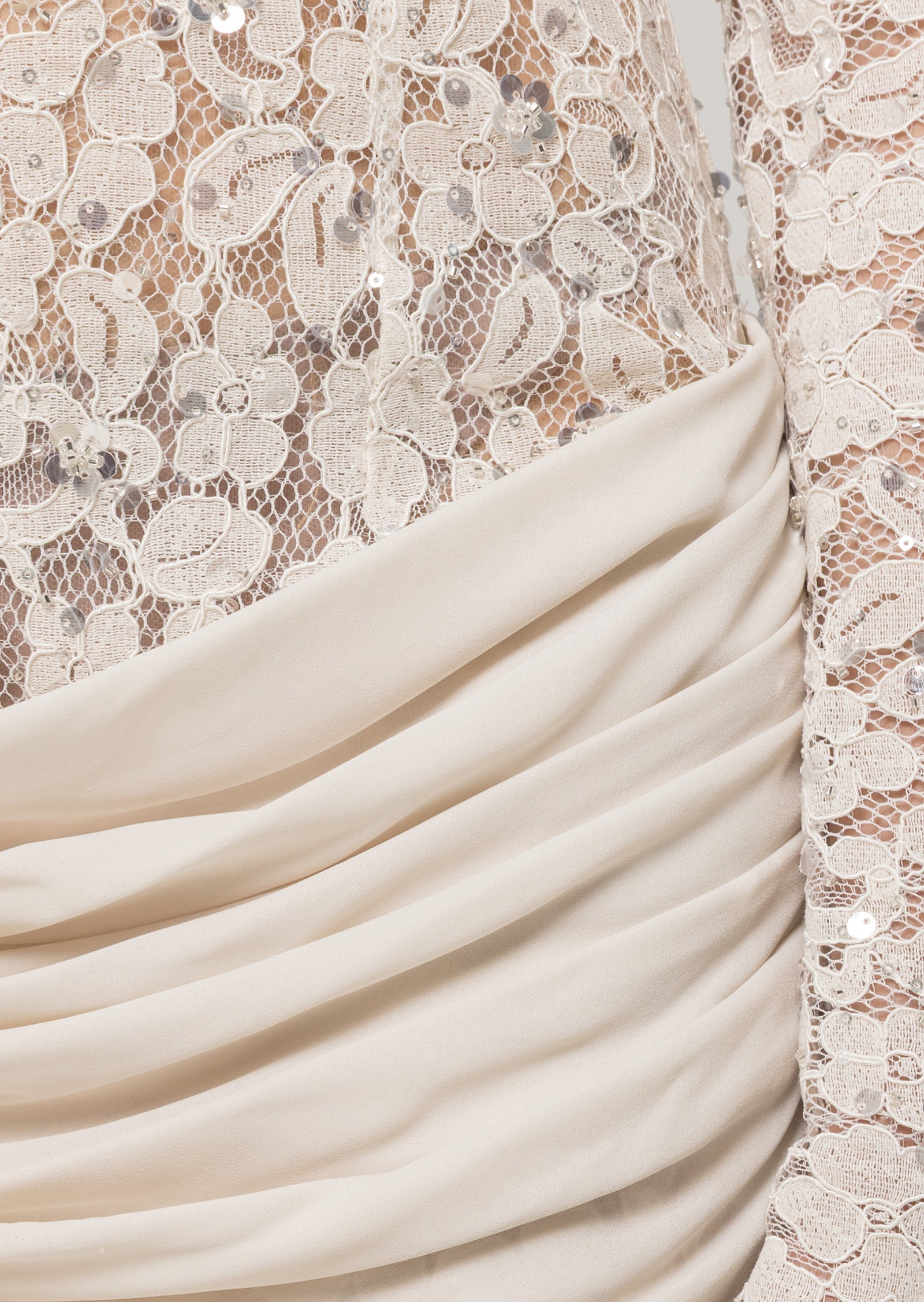 Sequin Embellished Lace Mini Dress