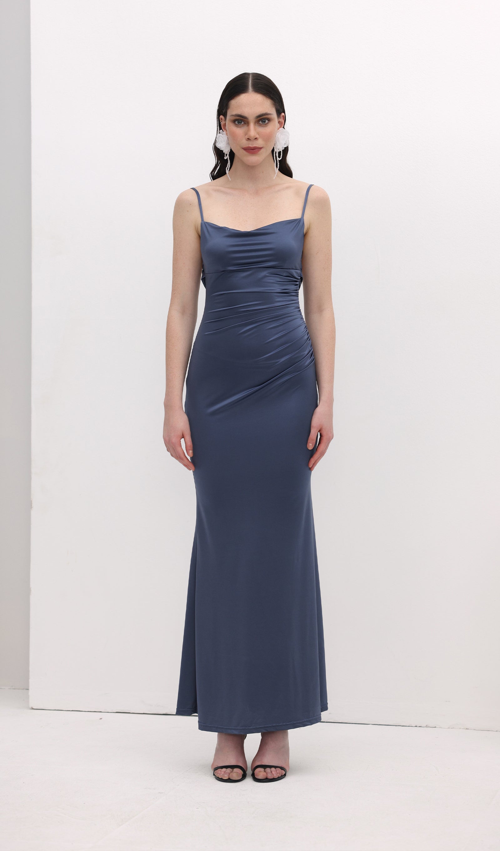 Sexy Cowl Back Maxi Dress