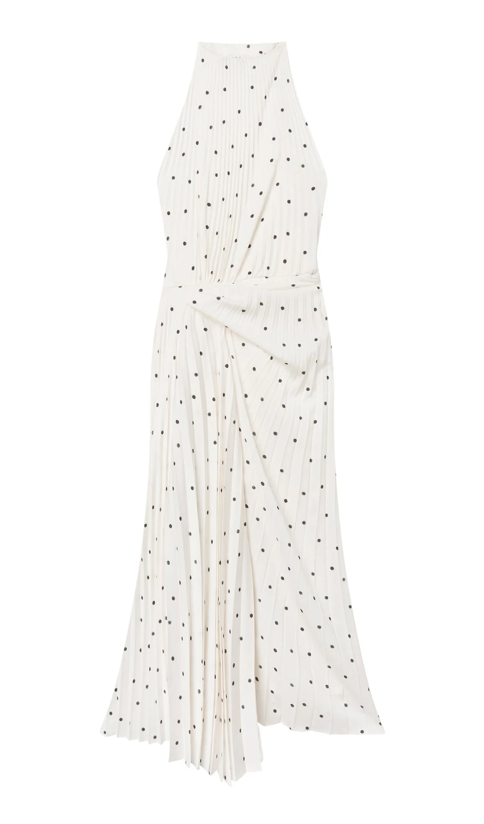 Polka Dot Pleated Midi Dress
