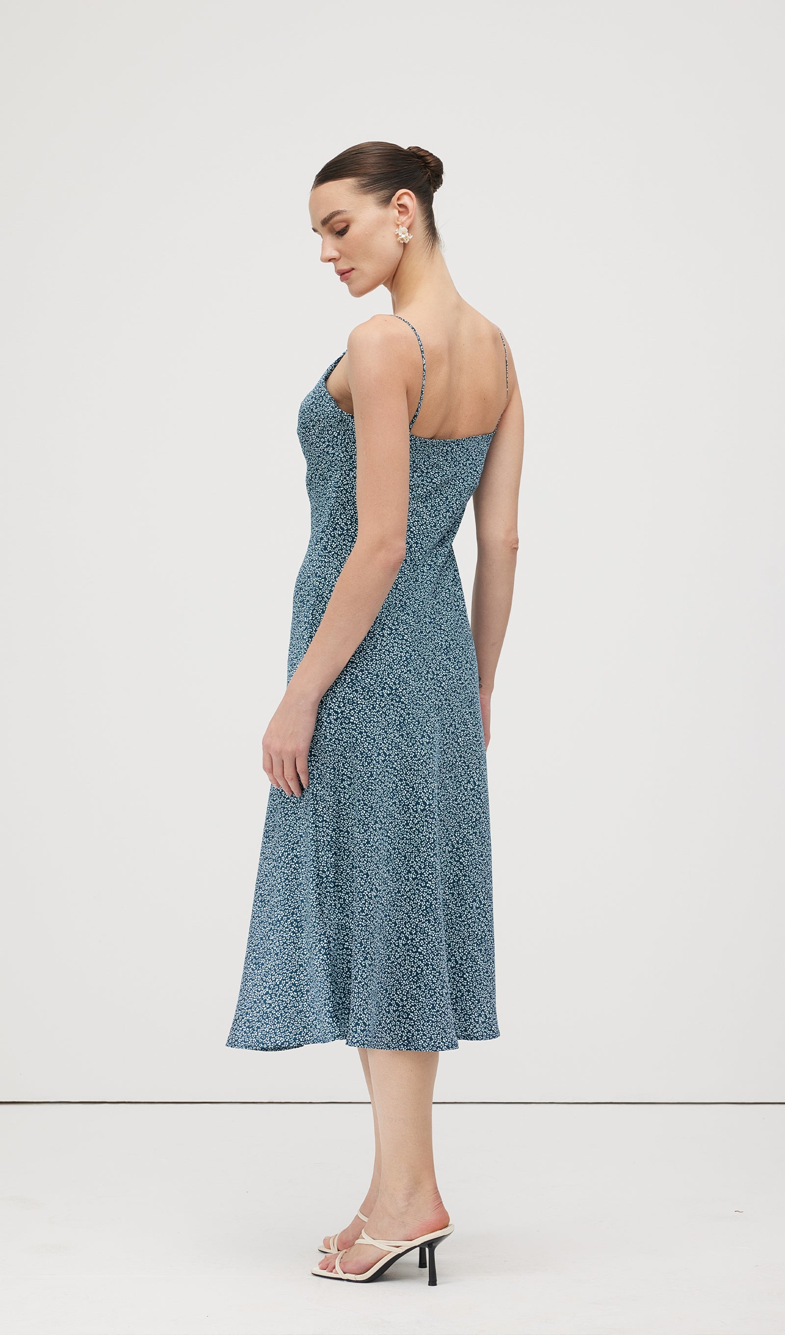 Polka Dot Print Midi Dress