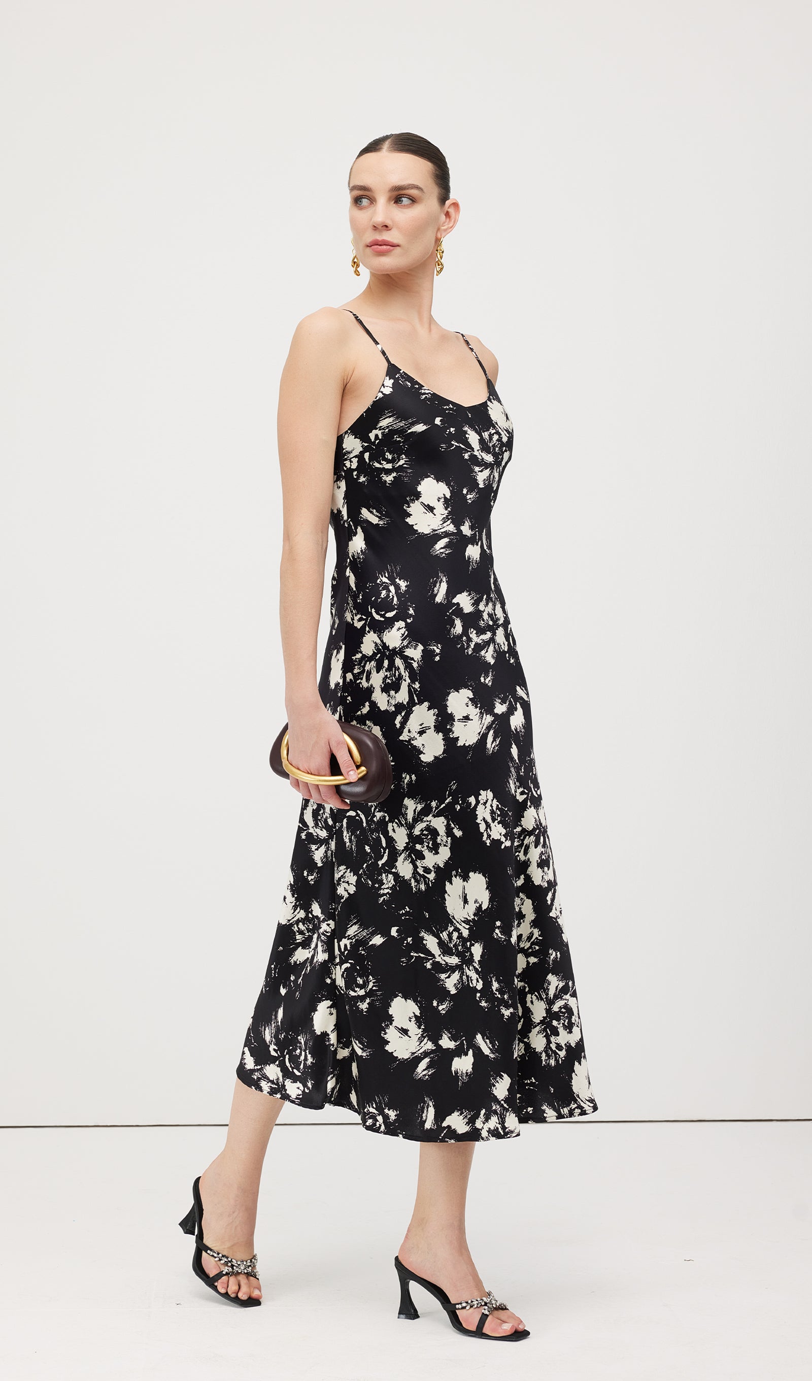 Floral Printed Slip Midi Dress