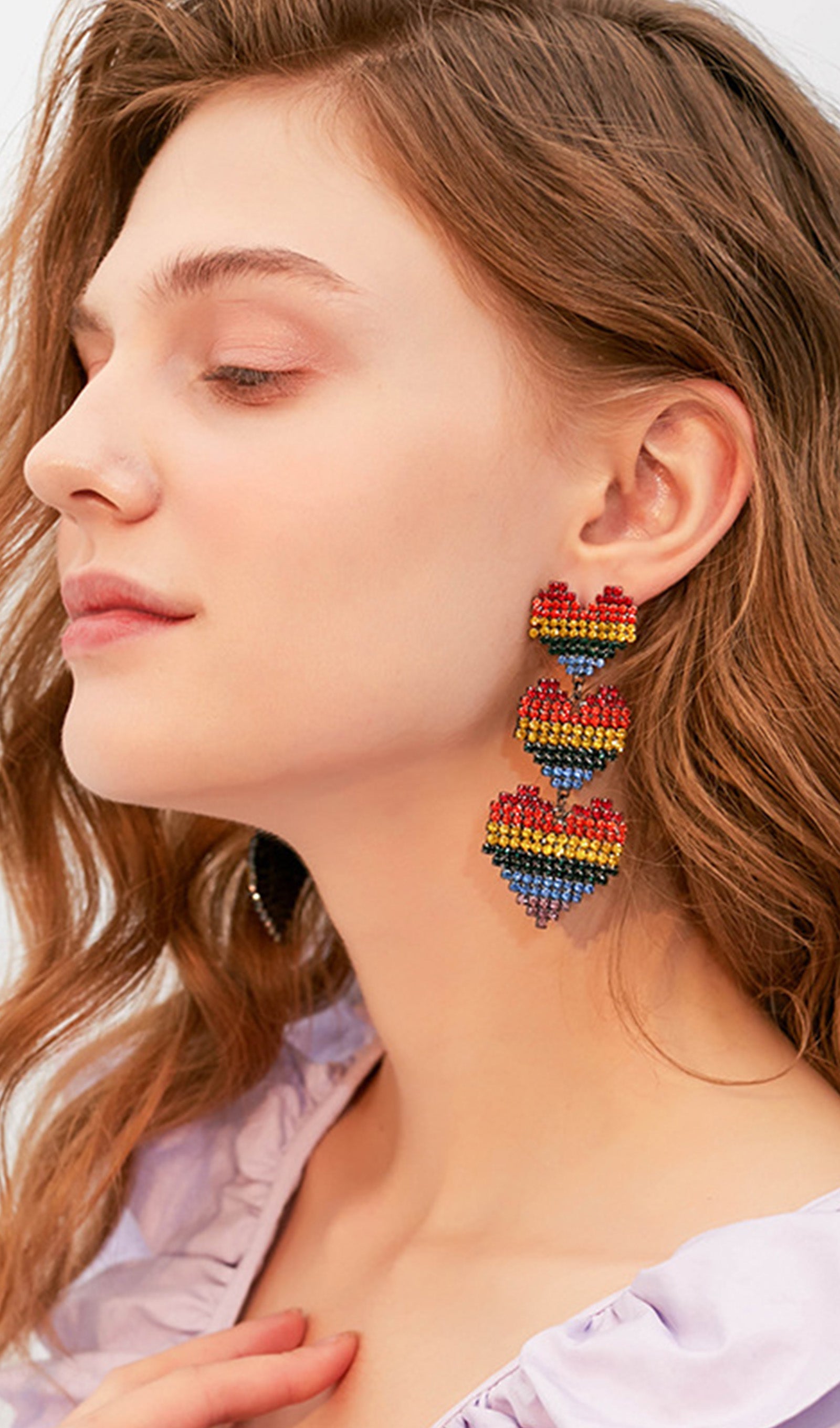 Heart Dangle Drop Earrings