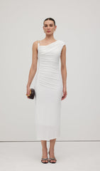 Asymmetric Metallic  Sleeveless Midi Dress