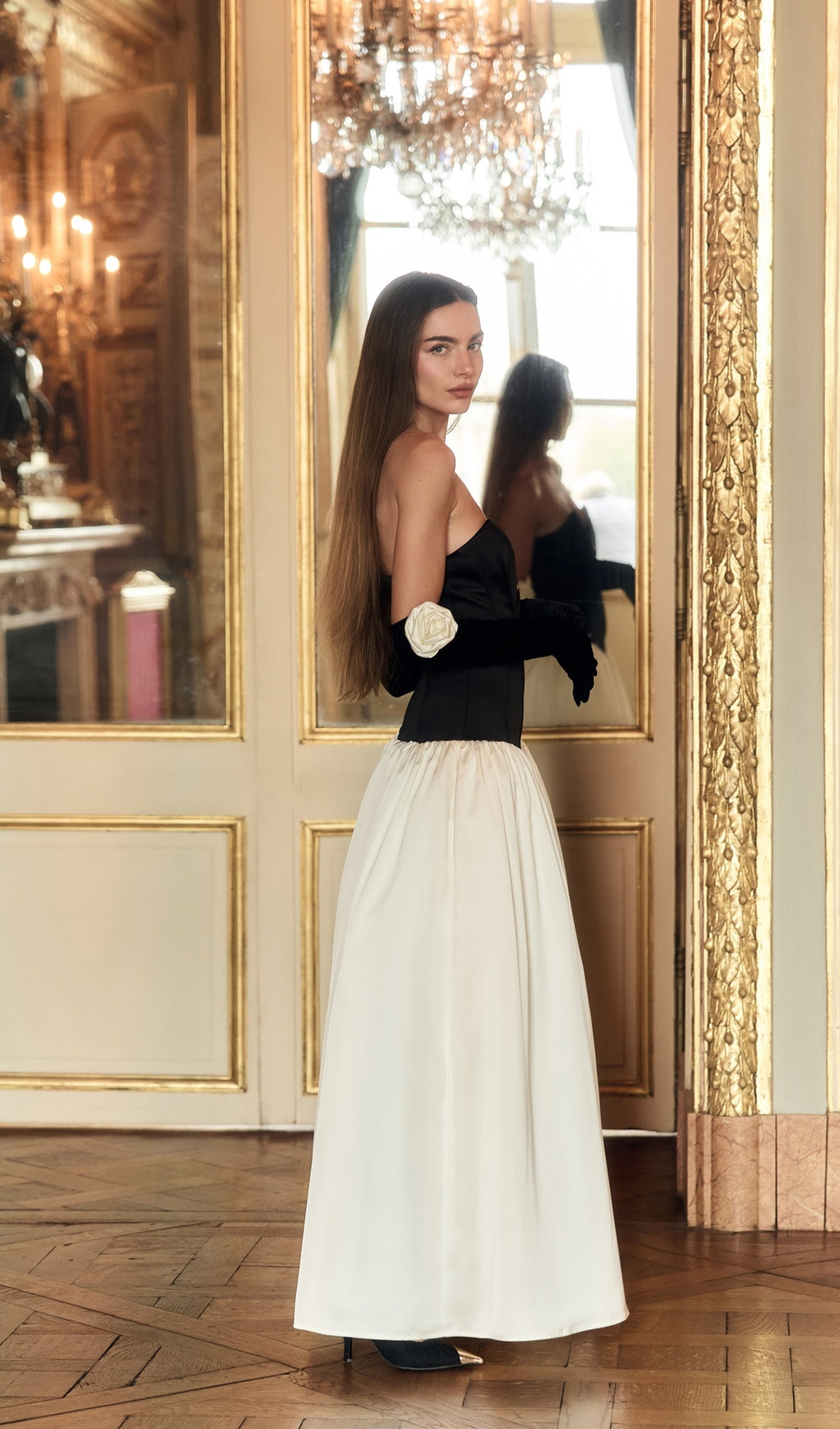 Corset Bodice Off Shoulder Maxi Dress