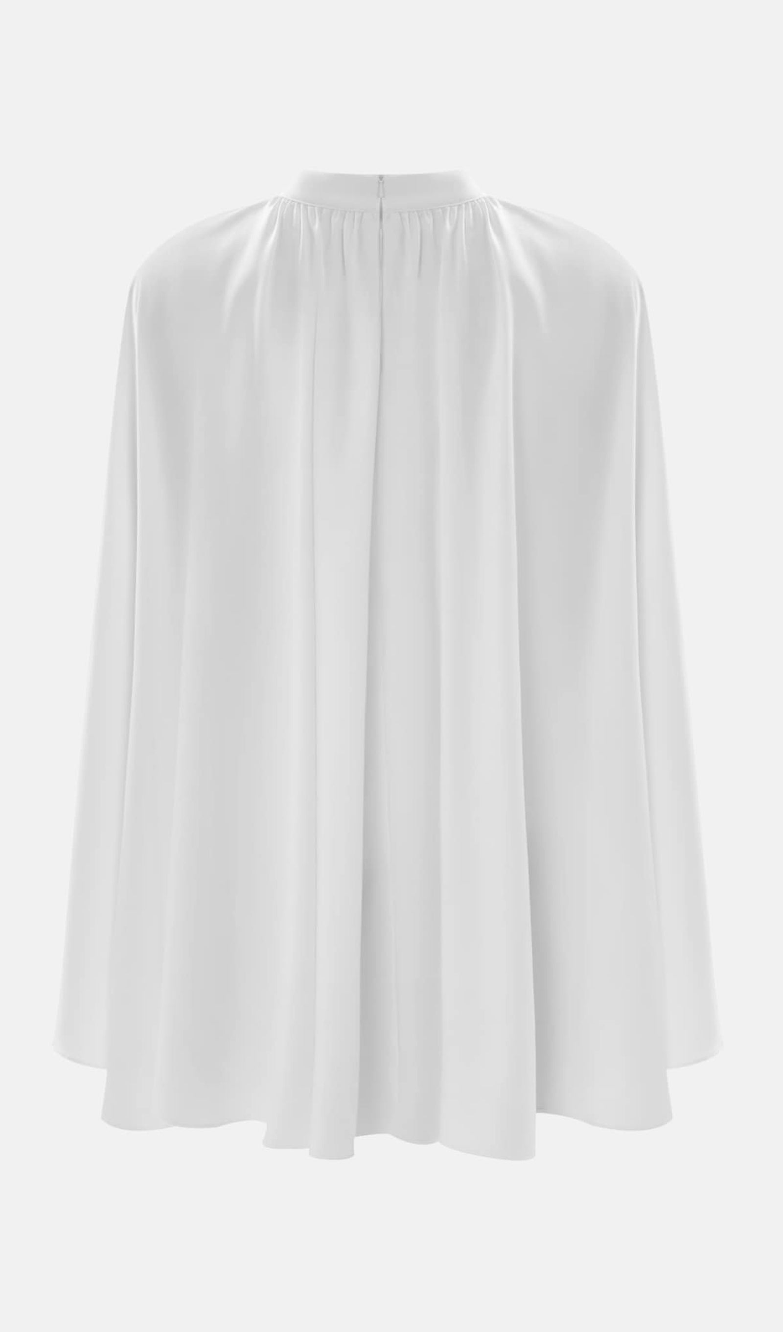 Blouse With Tonal Cape And Flared Maxi Skirt Sets