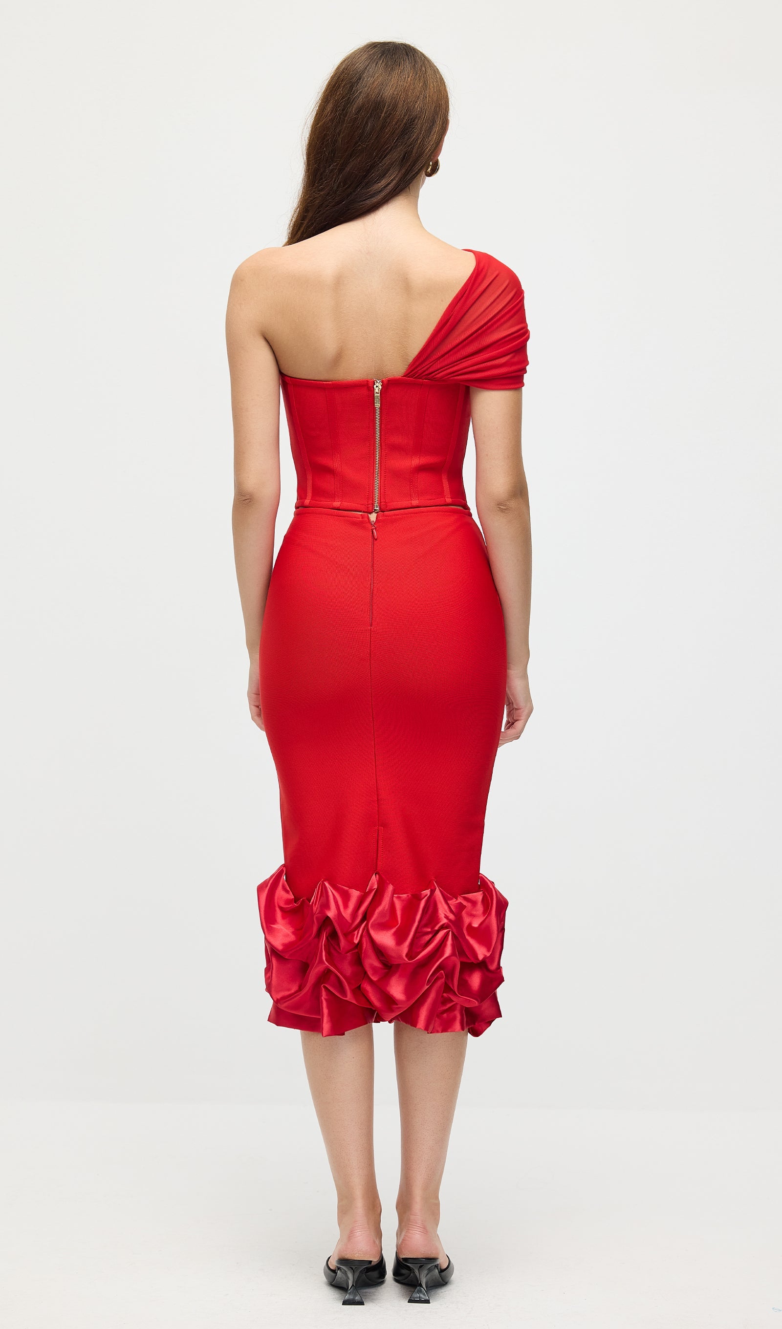 Off Shoulder Fishbone Top & Hip Skirt