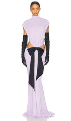 Jersey  Cut Out Detail Maxi Dress In Purple