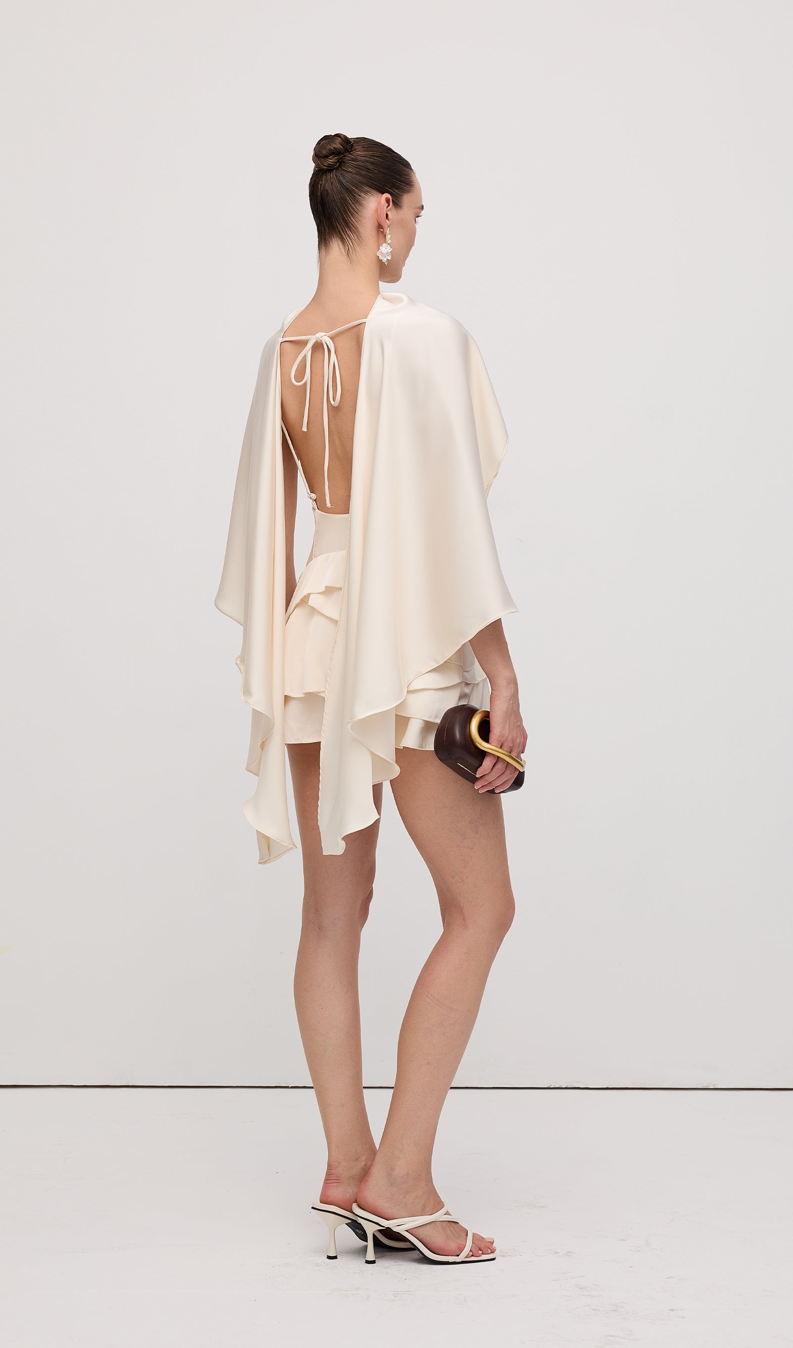 Satin Cape Two Piece Mini Dress