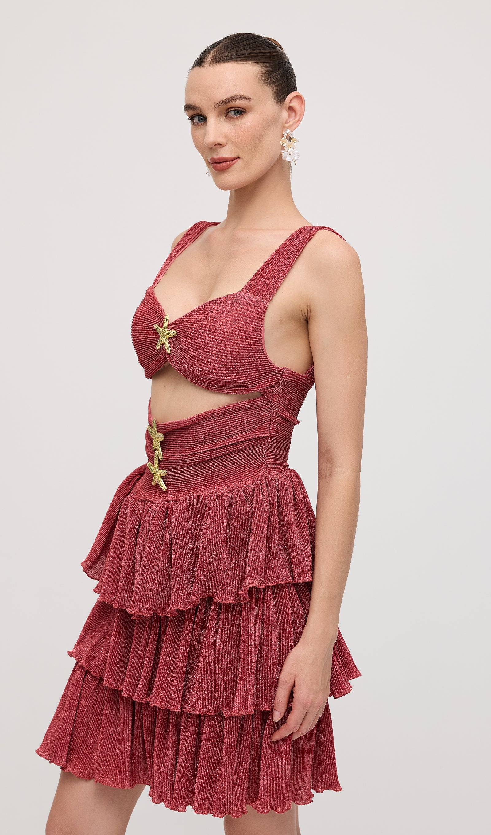 Hollow Out Sleeveless Mermaid Mini Dress