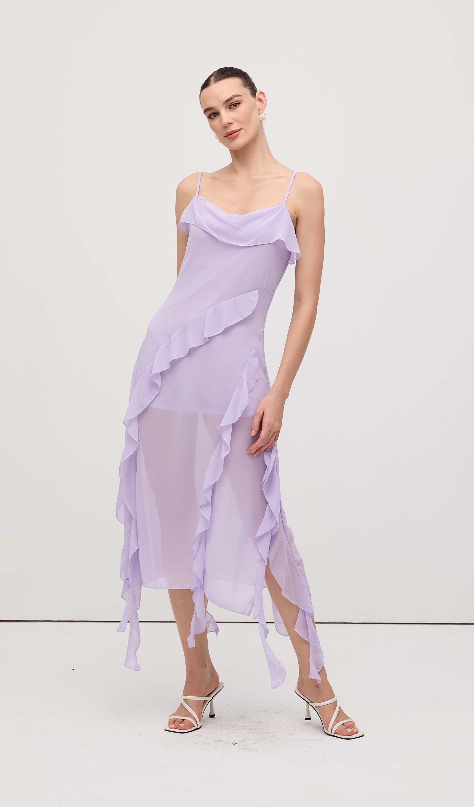 Ruffled Detail Maxi Dress