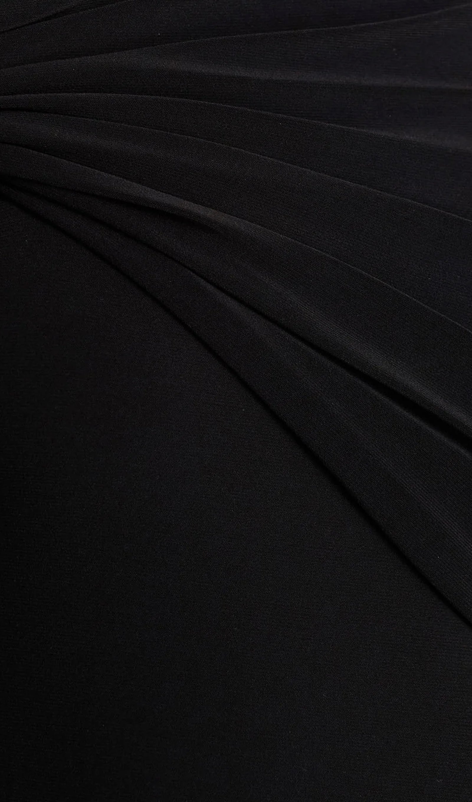 Asymmetric-Neck Midi Dress With Embellishment In Black