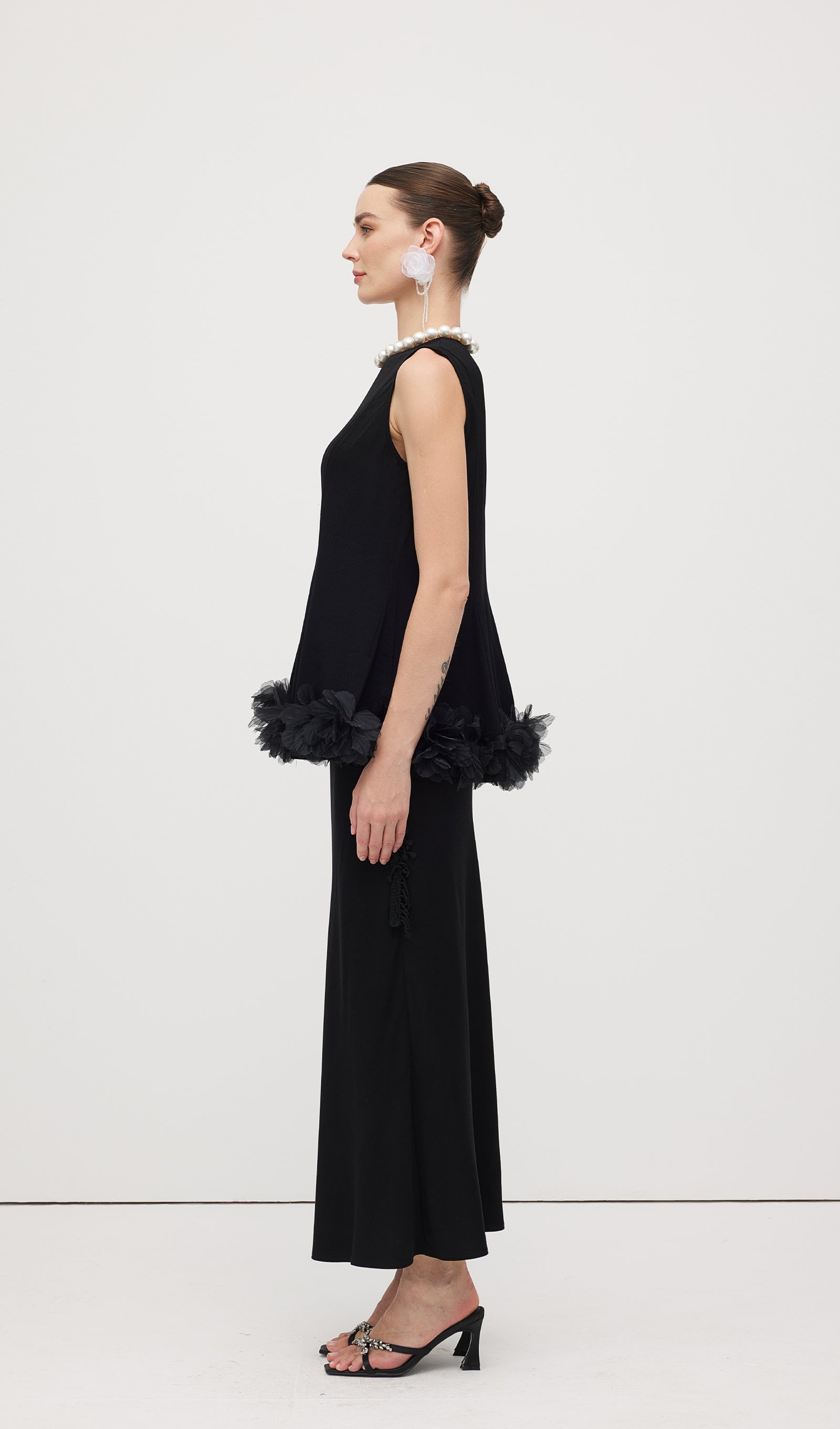 Sleeveless Ruffle Maxi Dress Sets