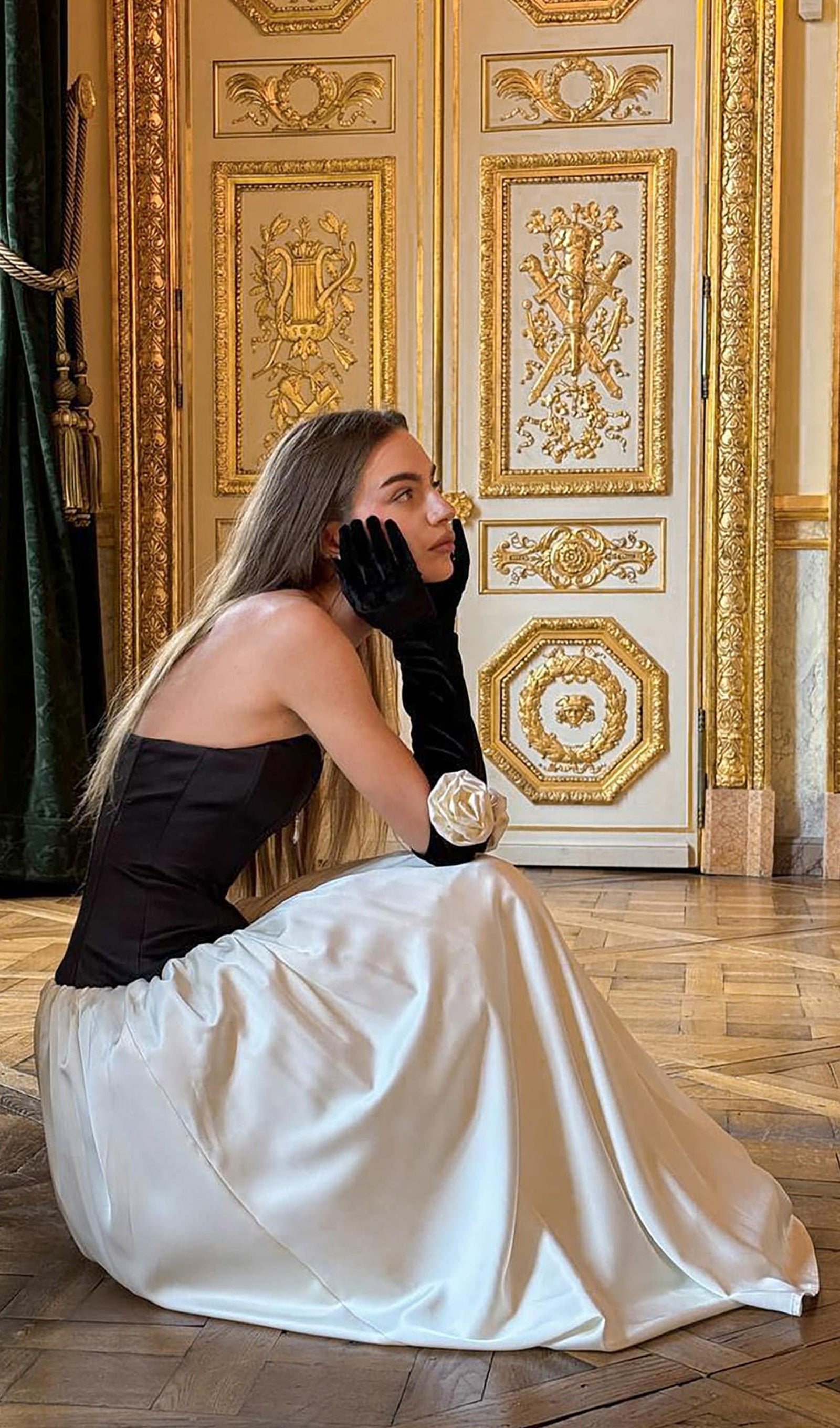 Corset Bodice Off Shoulder Maxi Dress