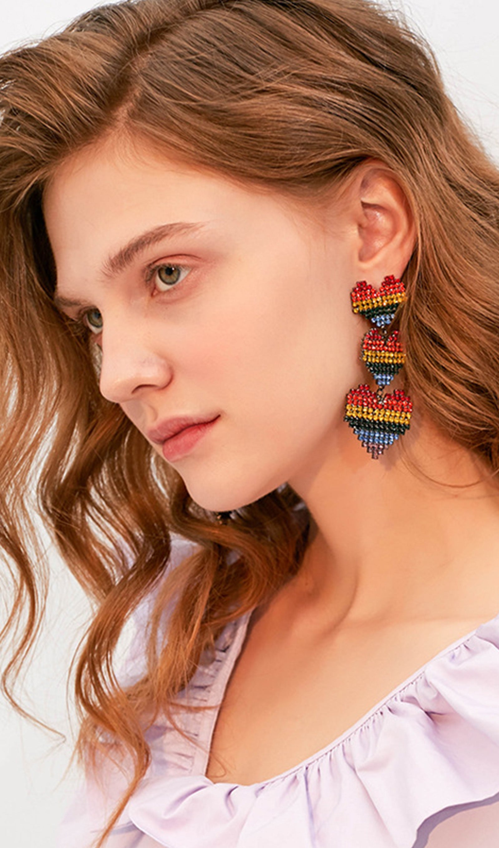 Heart Dangle Drop Earrings