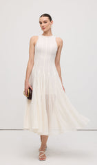 Semi Sheer Lace Sleeveless Maxi Dress