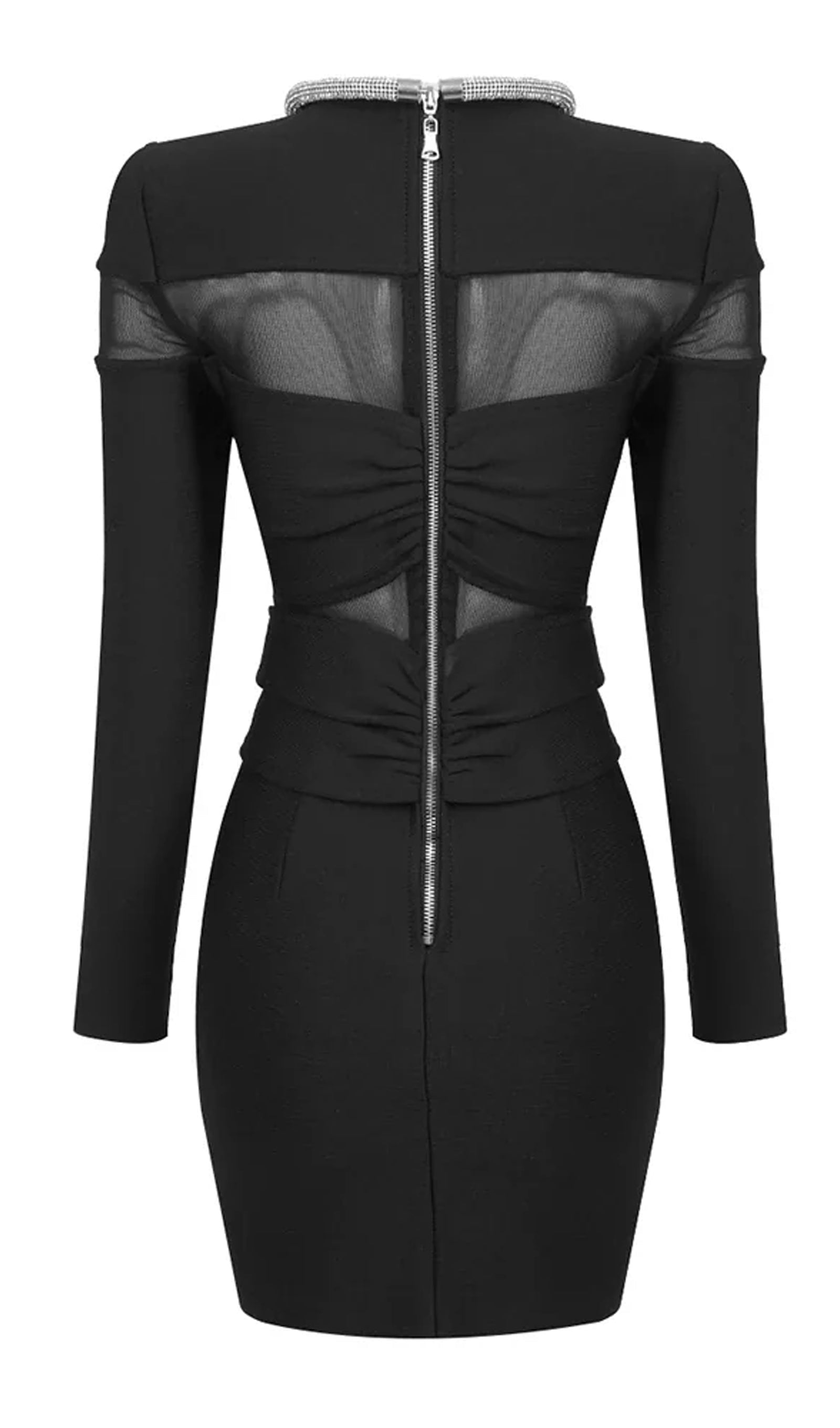 Mesh Panels Mini Dress