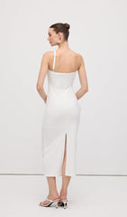 Diamond Chain Off Shoulder Midi Dress