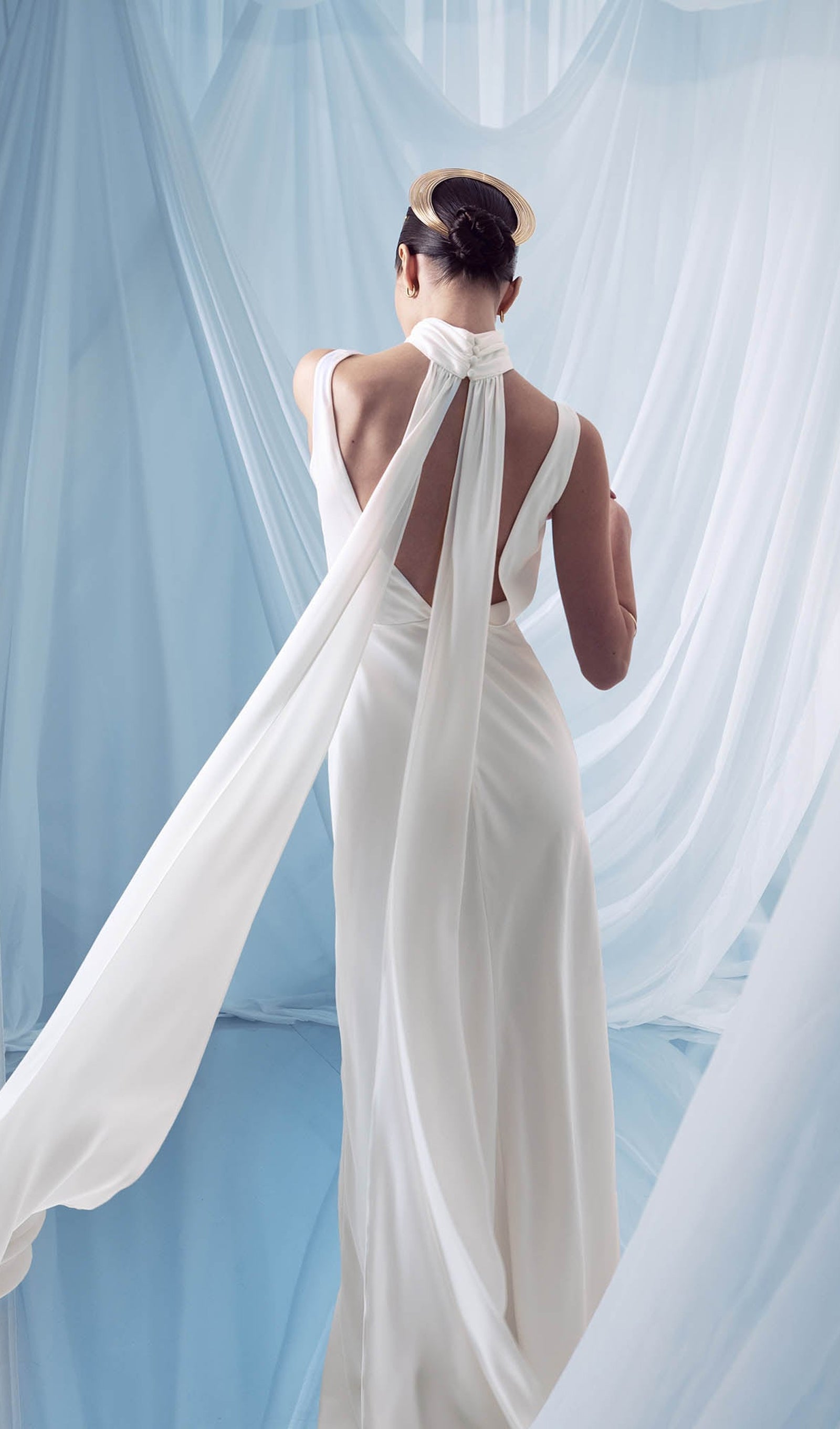 Fitted V Neck Maxi Dress