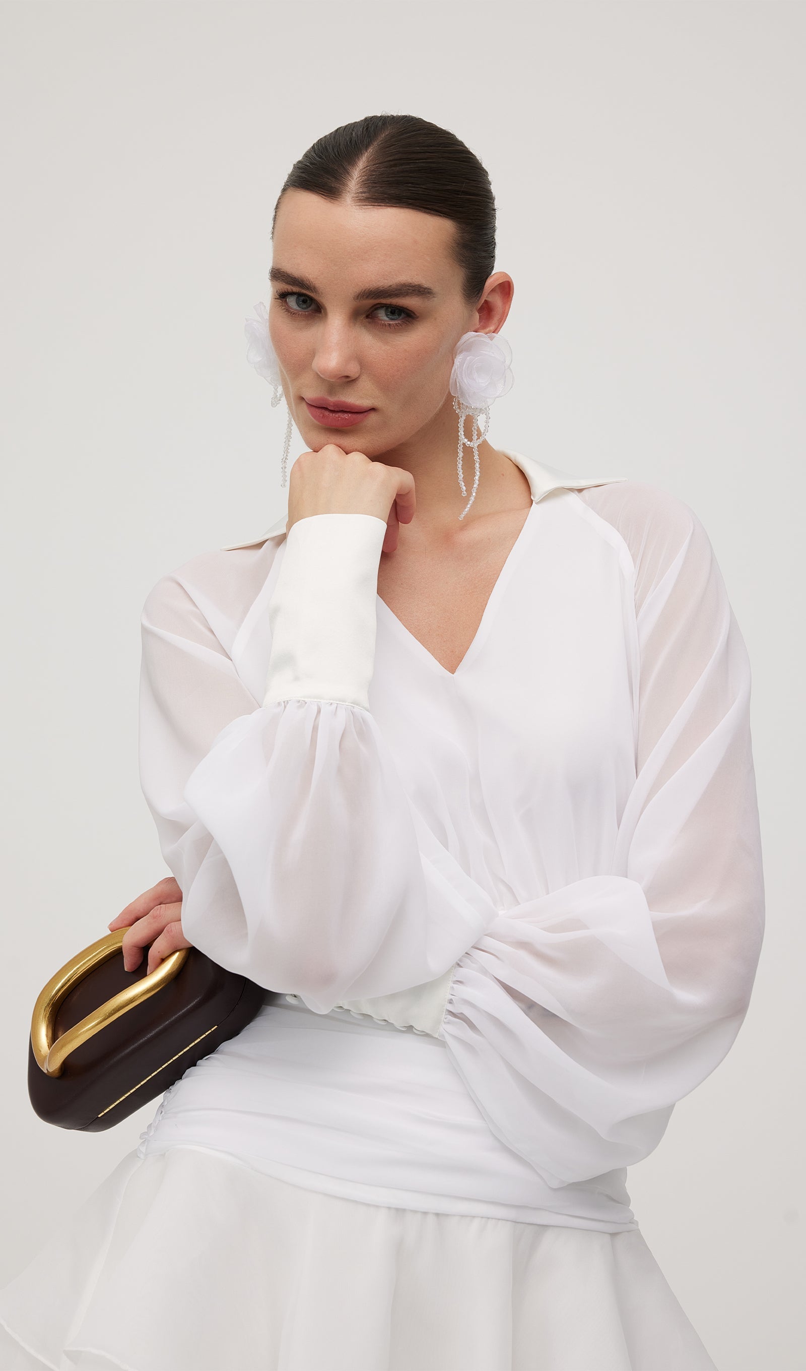 Solid Lantern Sleeve Mini Dress