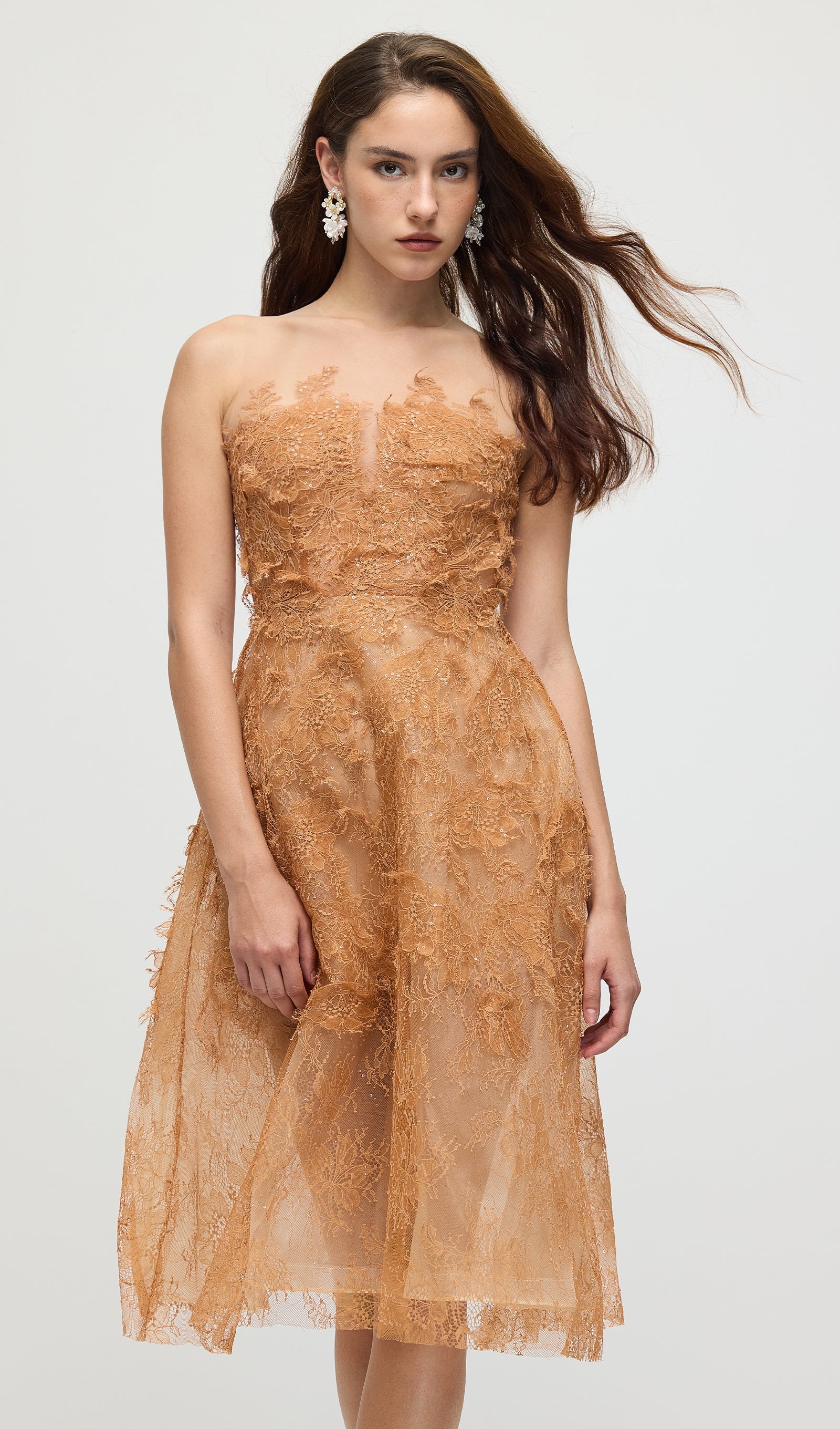 Sleeveless Embroidered Sequin Midi Dress