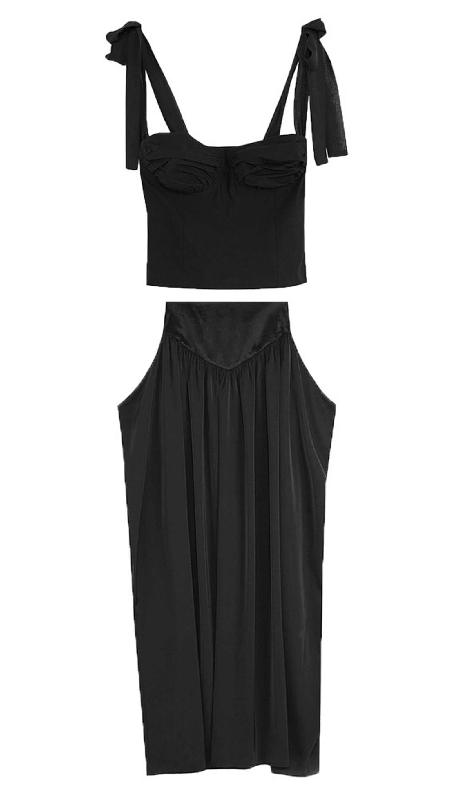 Bustier Crop Top & Midi Skirt Set