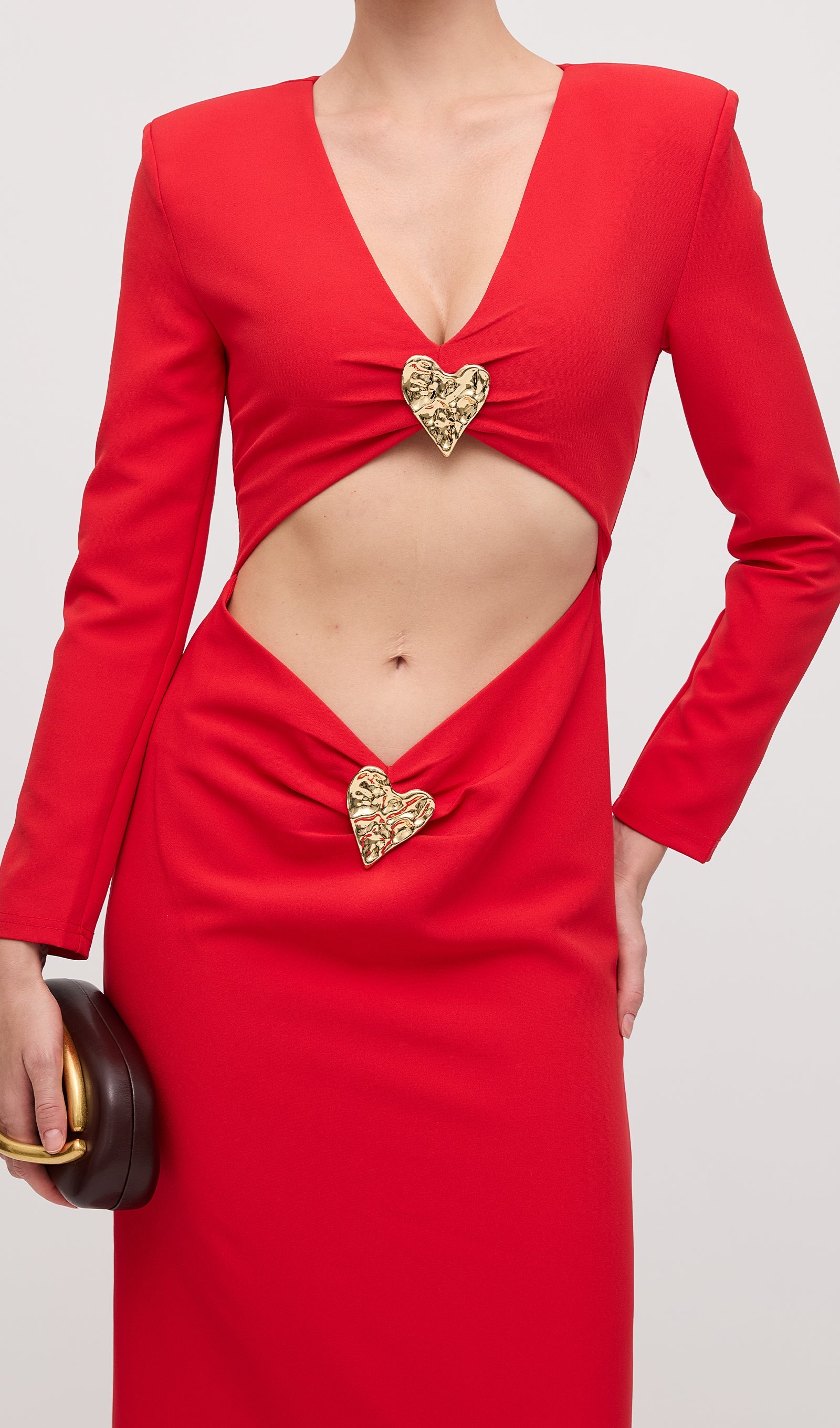 Heart Jewel Details Maxi Dress