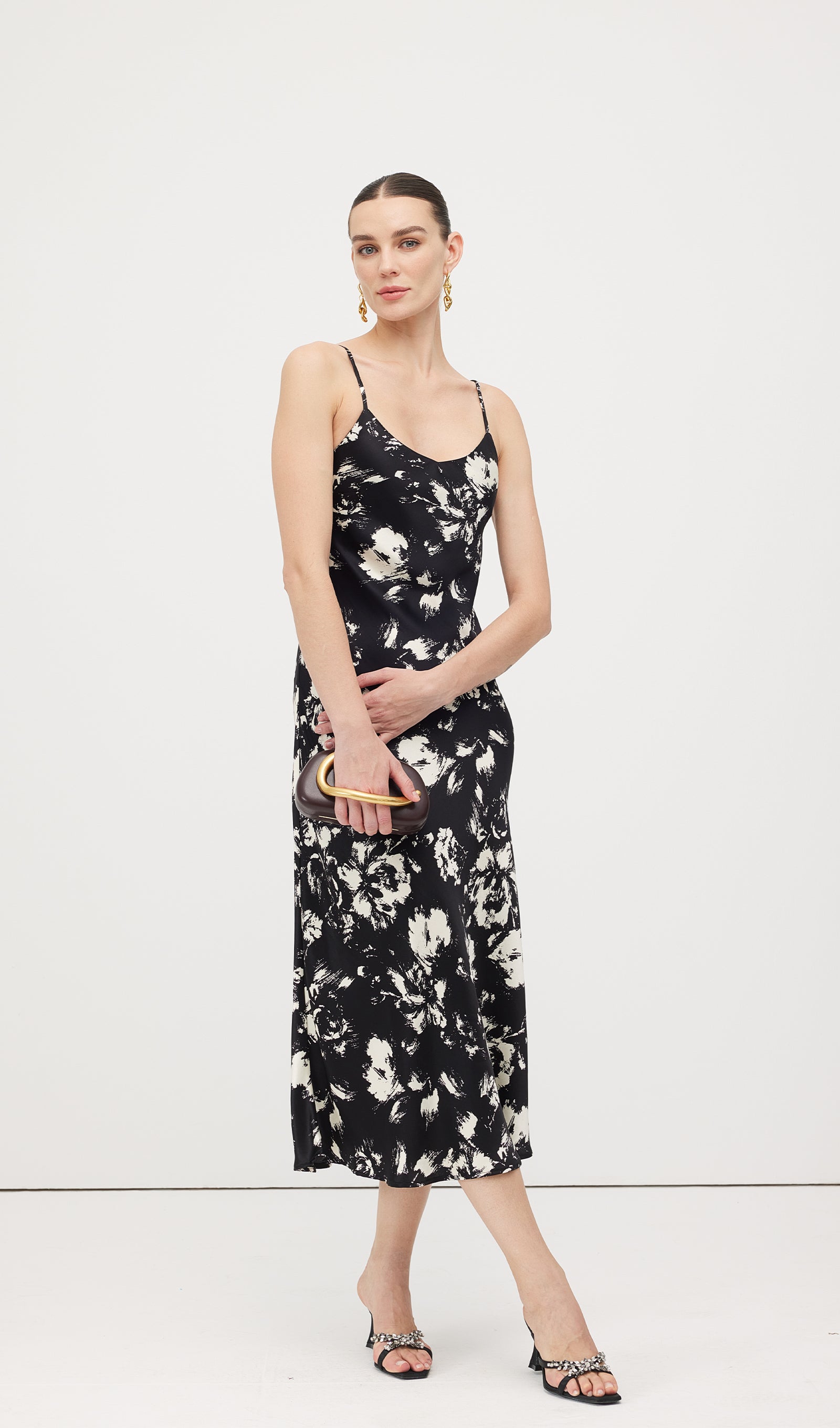 Floral Printed Slip Midi Dress