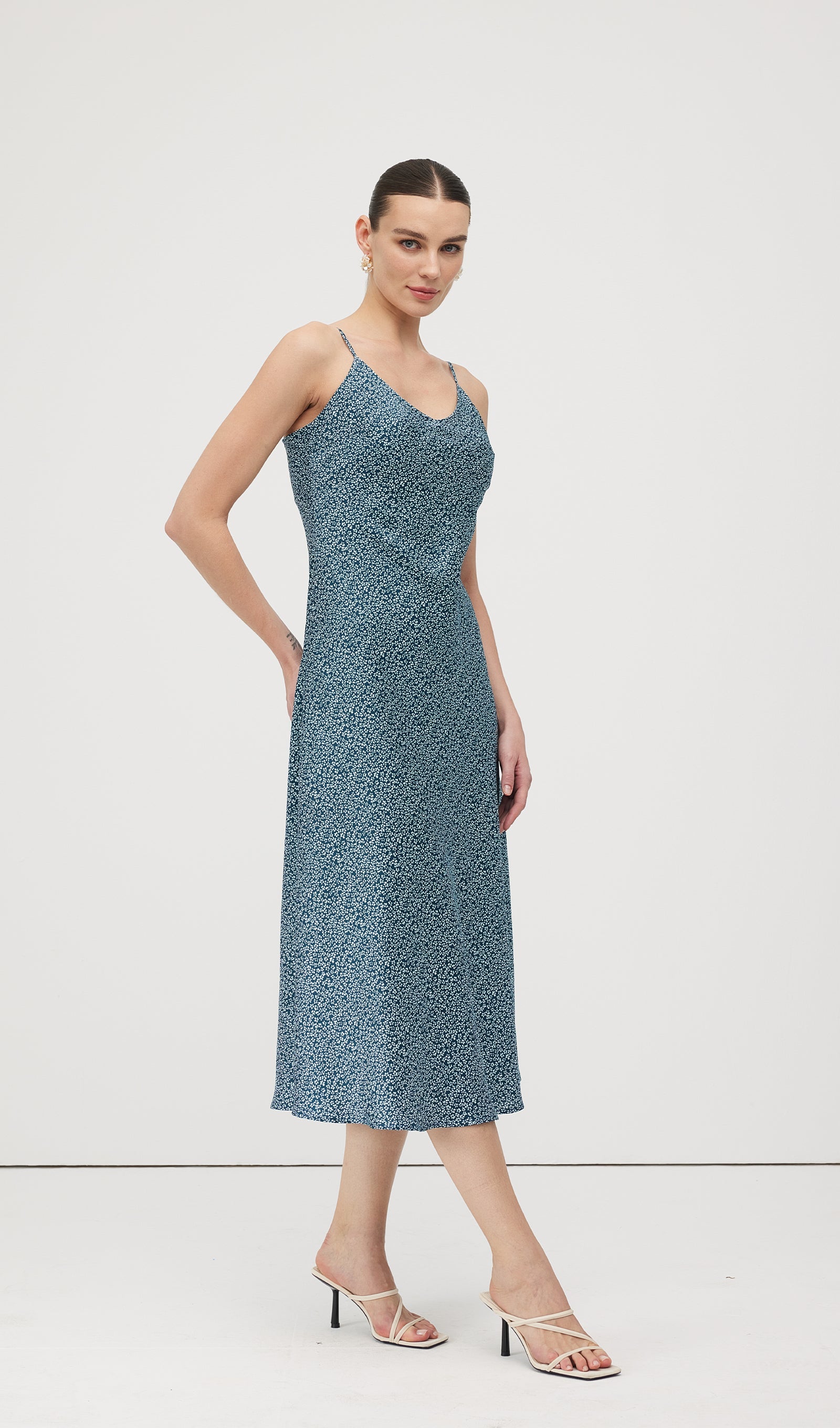 Polka Dot Print Midi Dress