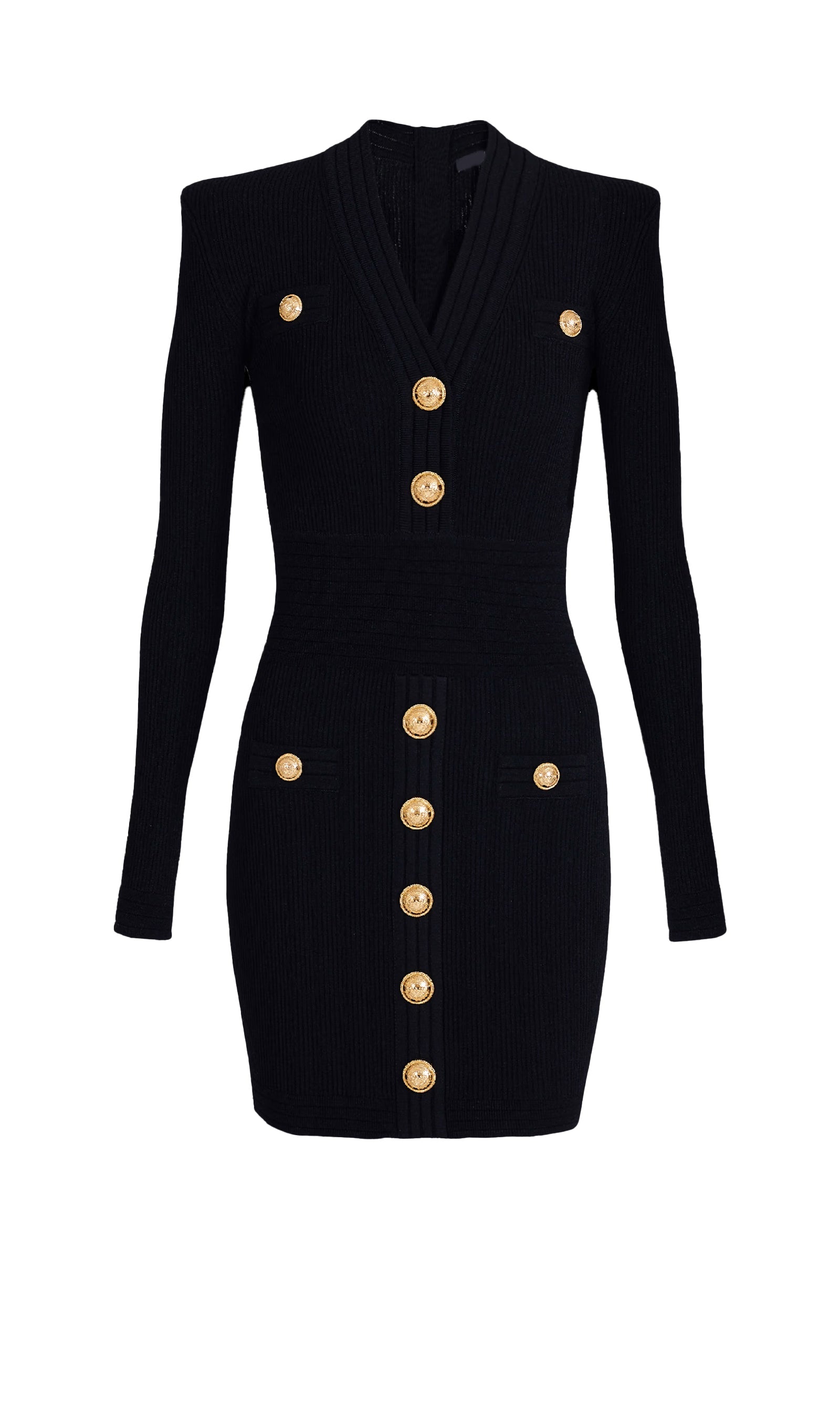 V Neck Knitted Mini Dress