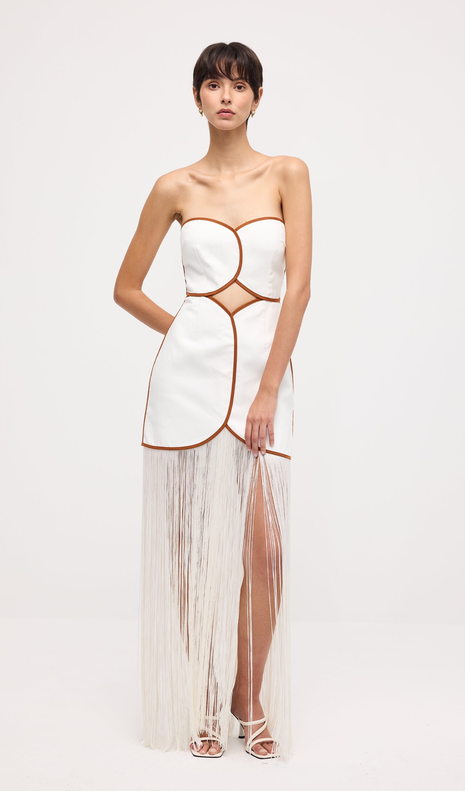 Tassel Off Shoulder Hollow Out Maxi Dress