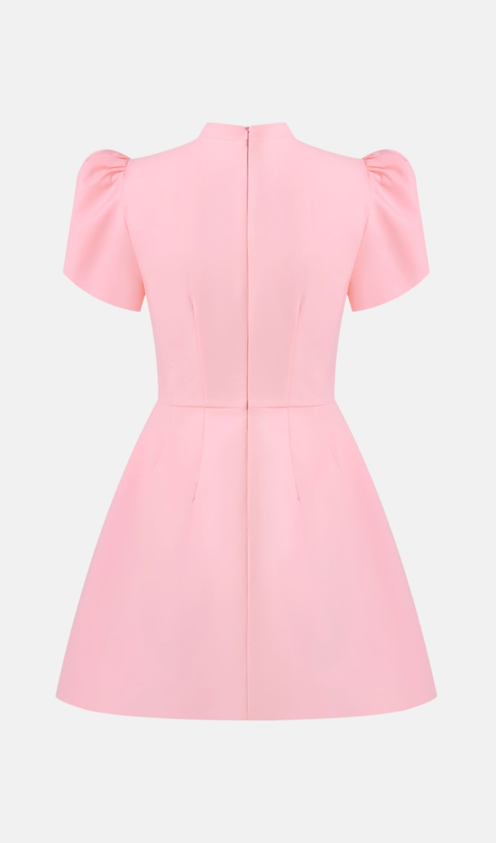Mini Dress With High Collar In Pink