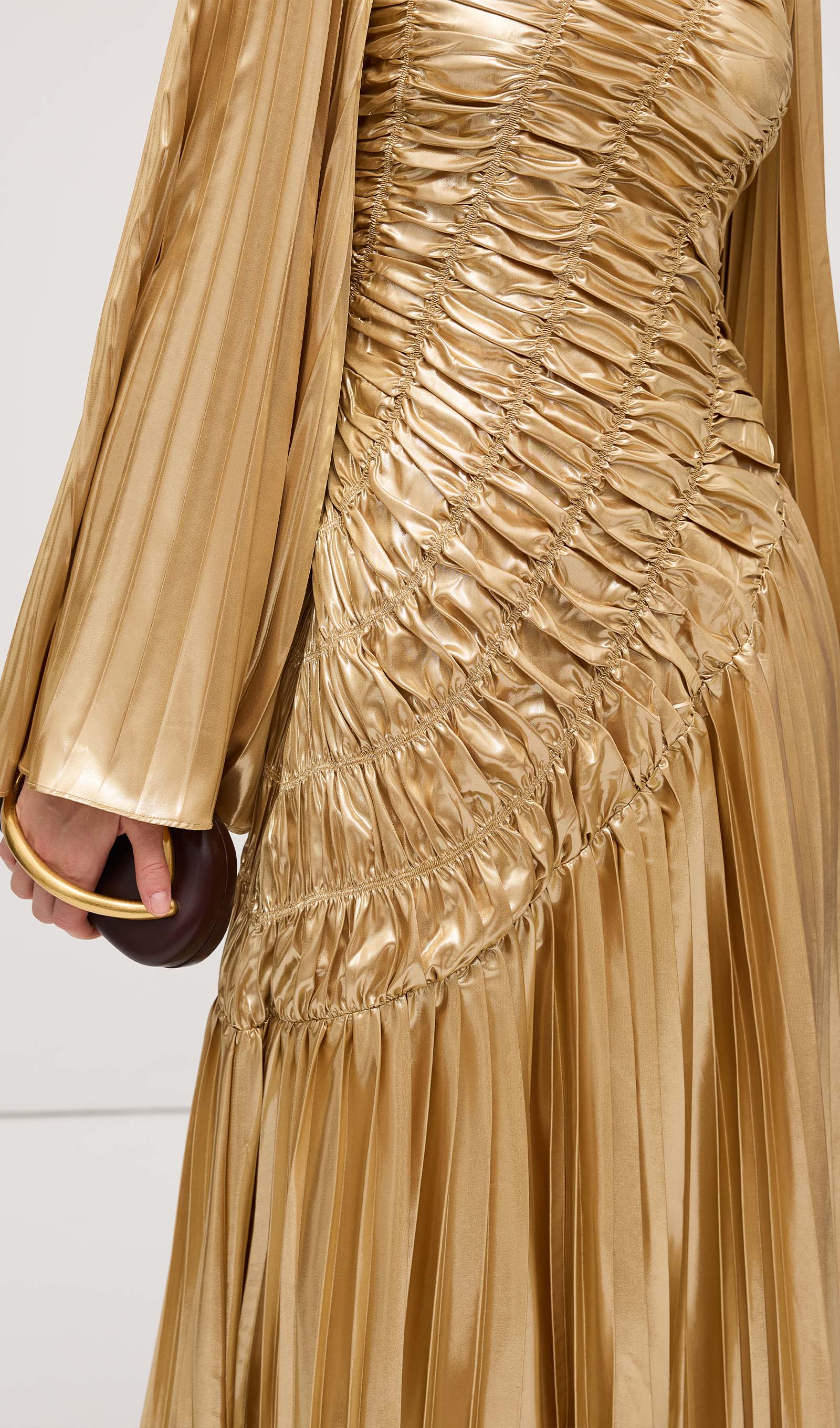 Metallic Maxi Dress Gold
