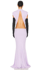 Jersey  Cut Out Detail Maxi Dress In Purple