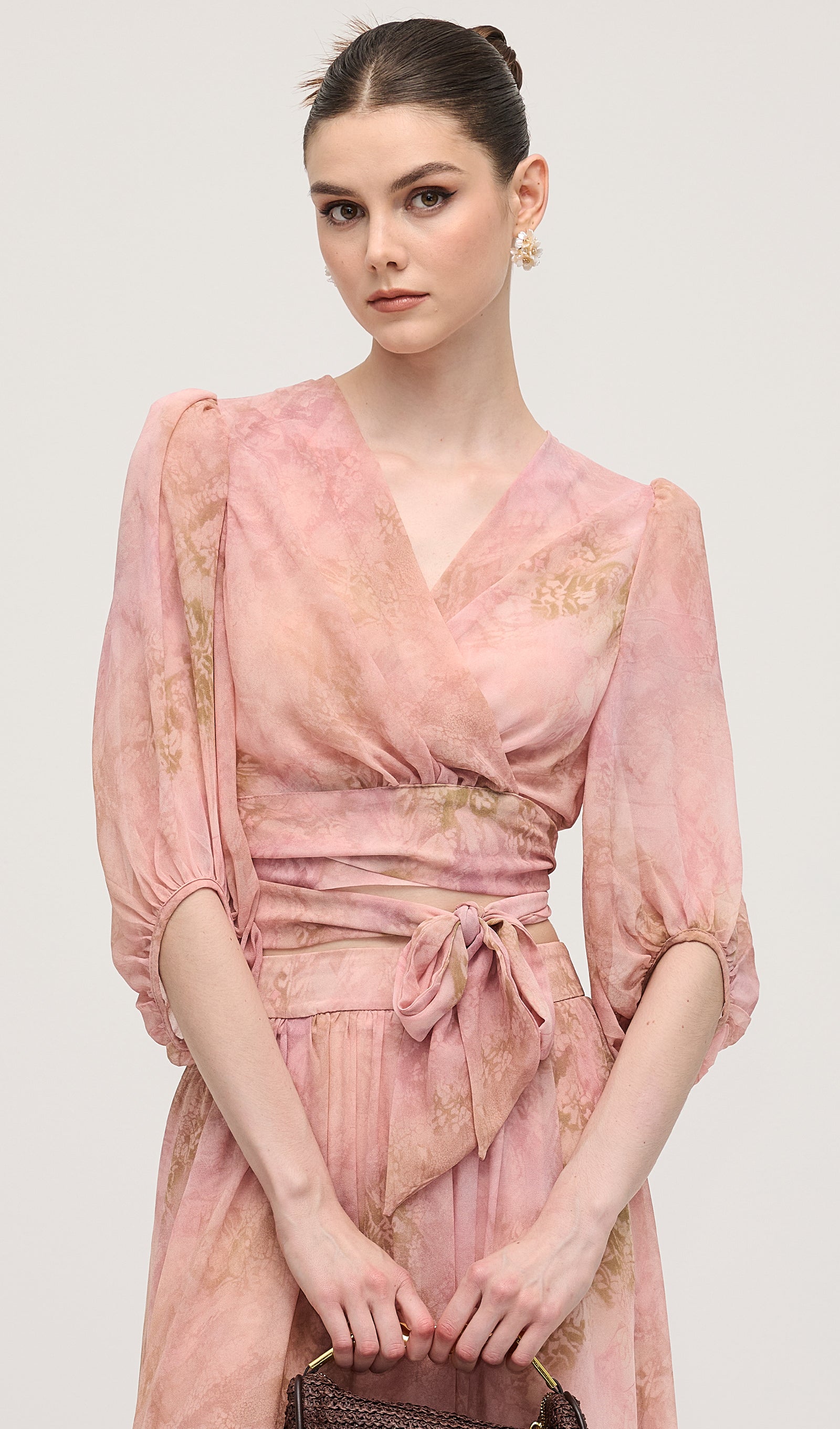 Floral Knot Cut Out Midi Dress Sets