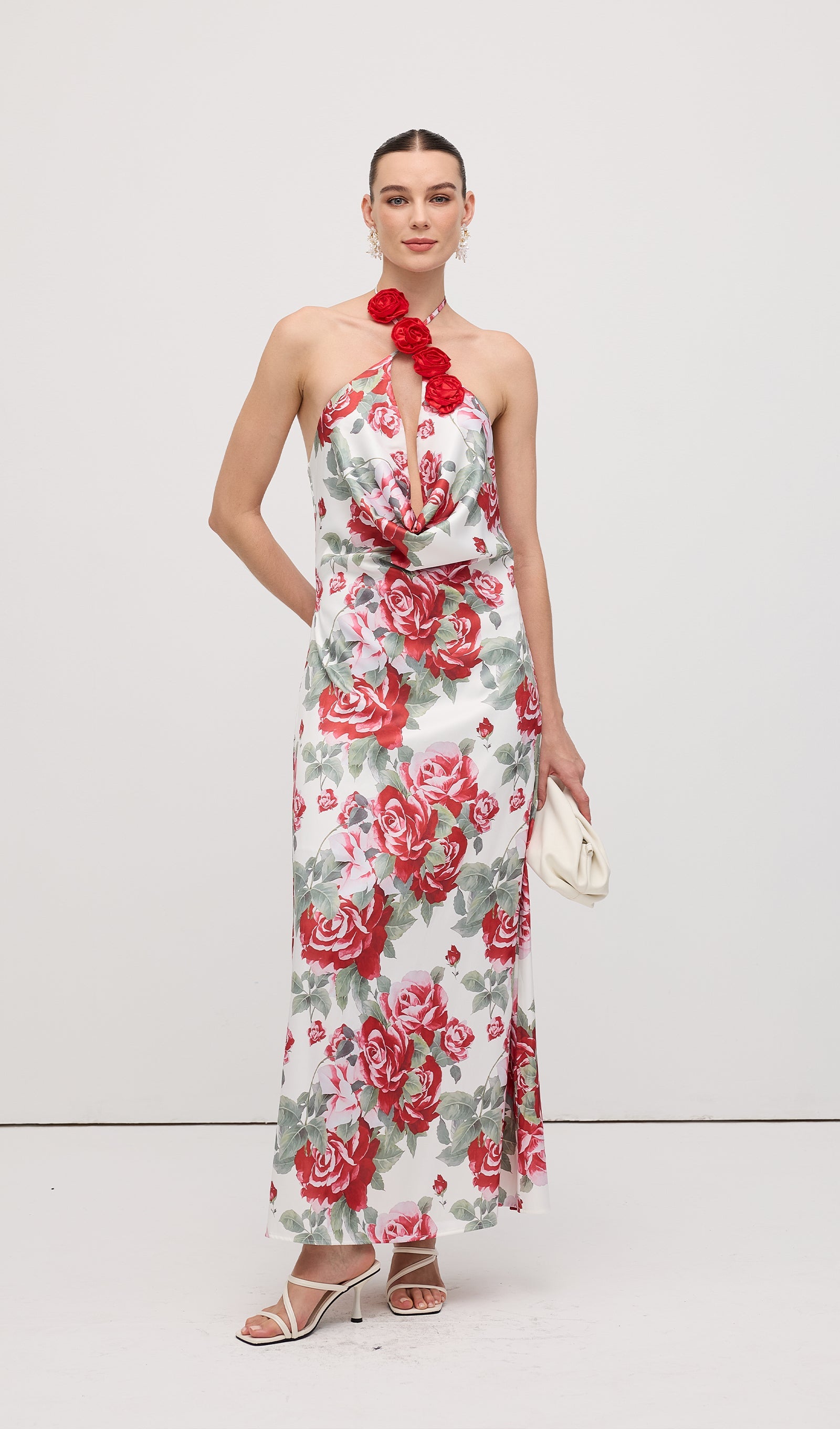 Cowl Neck Maxi Dress Floral