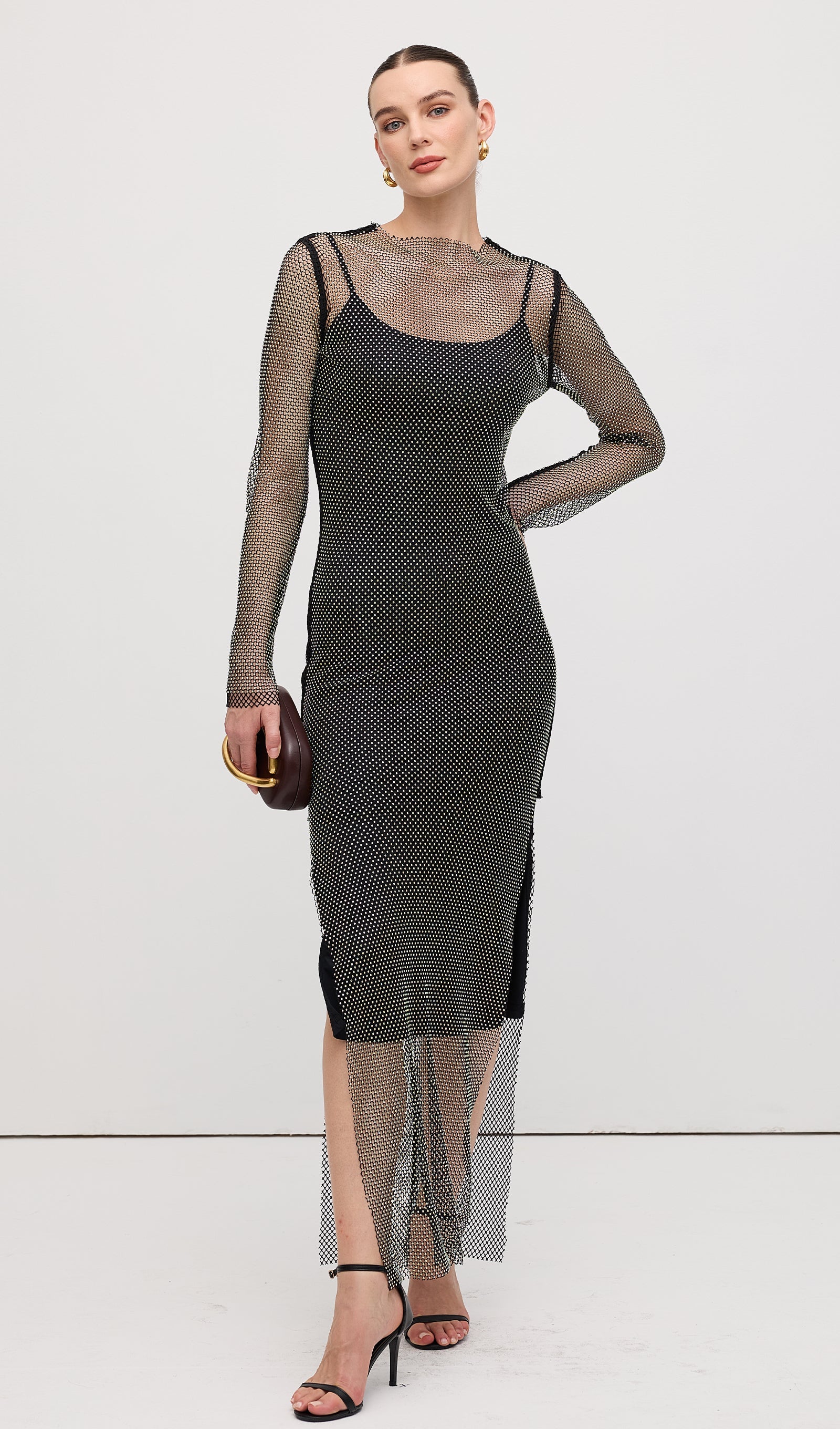 Mesh With Monochrome Maxi Dress